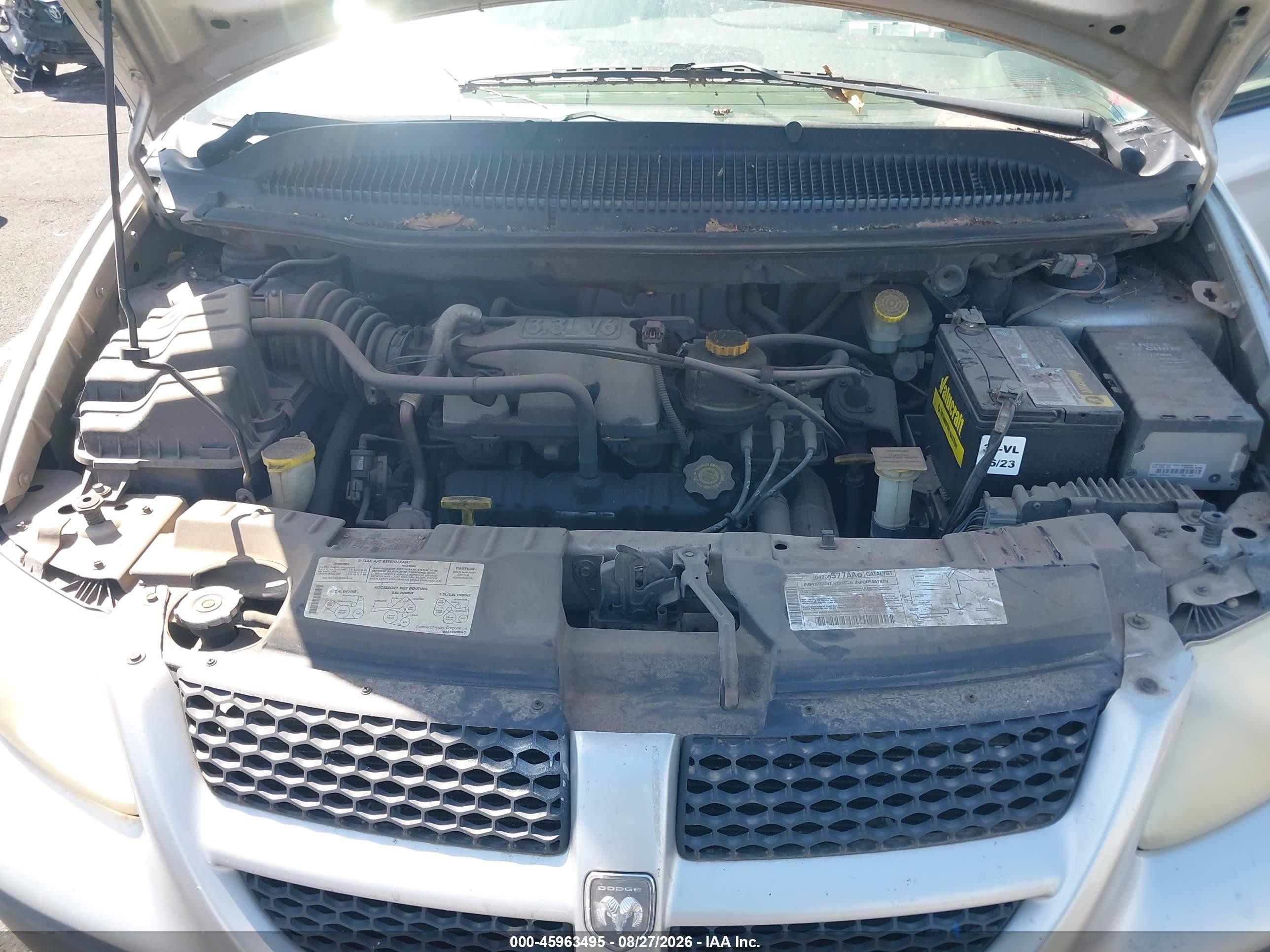 2001 Dodge Caravan Se Silver vin: 1B4GP25321B233504