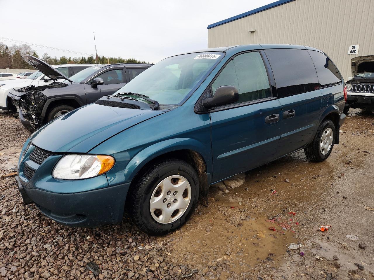 2002 Dodge Caravan Se Blue vin: 1B4GP25332B674608
