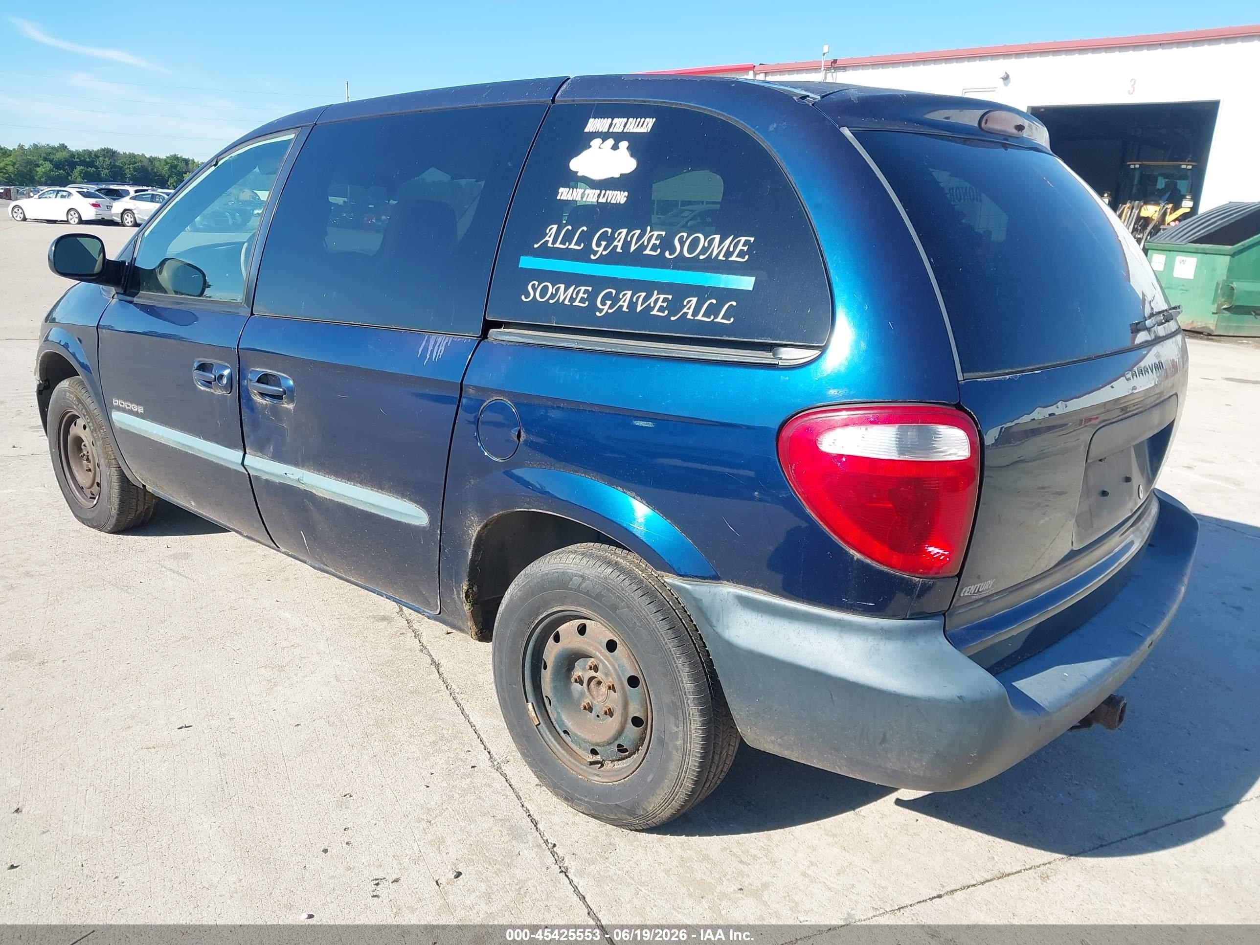 2001 Dodge Caravan Se Blue vin: 1B4GP25381B214634