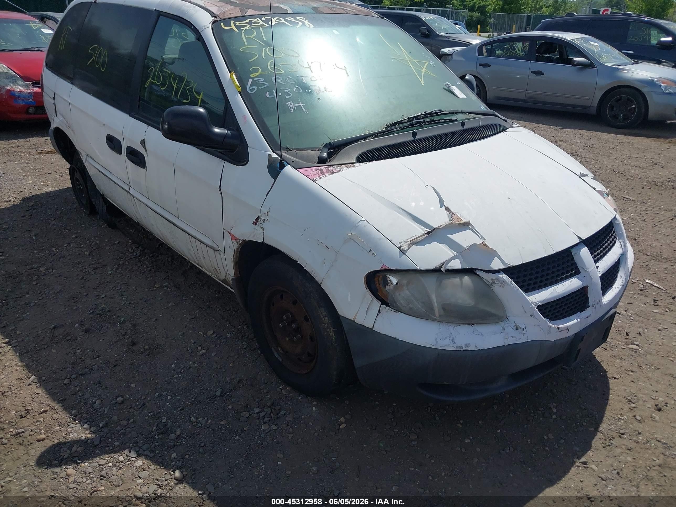 2002 Dodge Caravan Se White vin: 1B4GP25382B720188