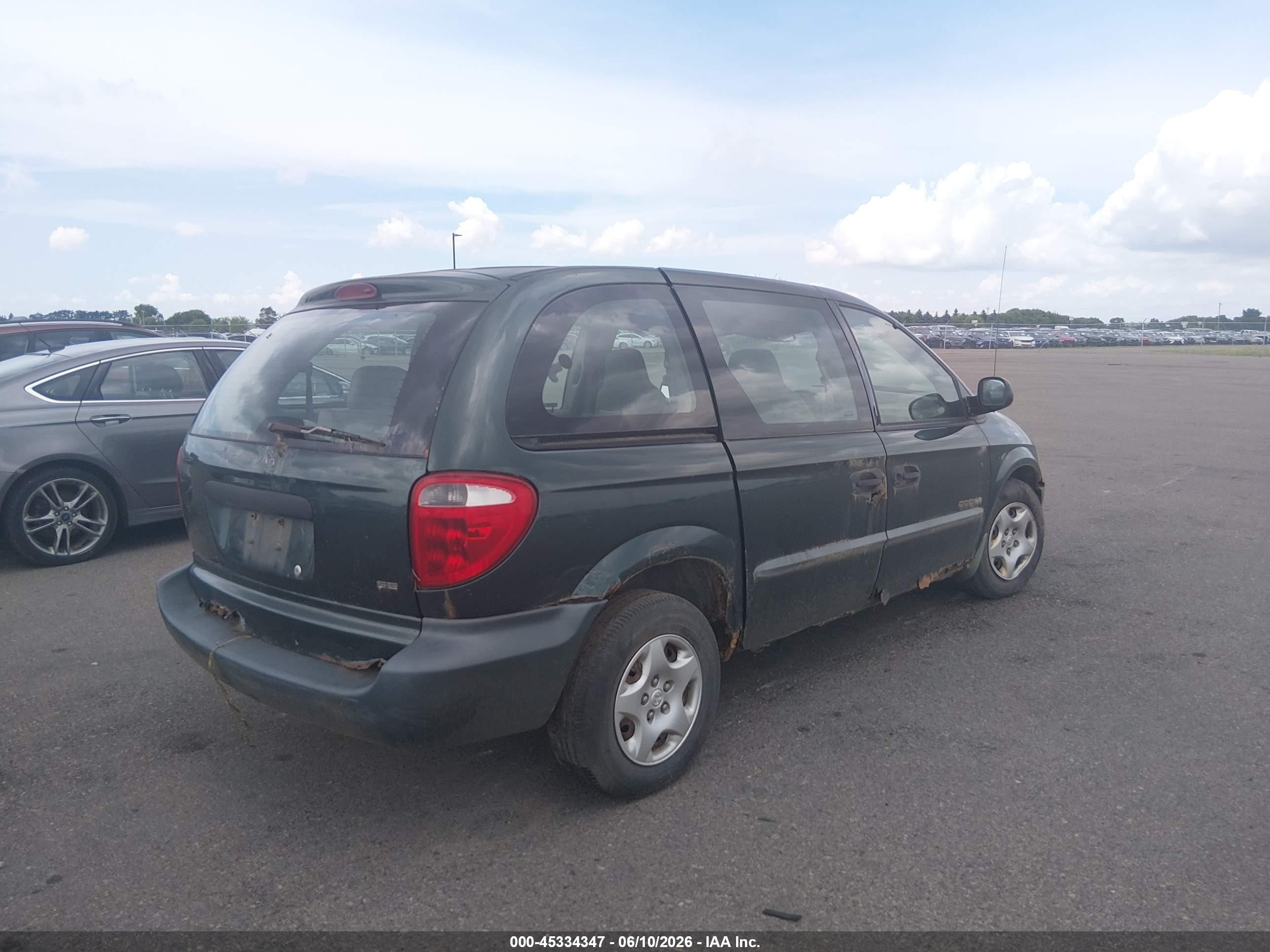 2001 Dodge Caravan Se Green vin: 1B4GP25B31B118711