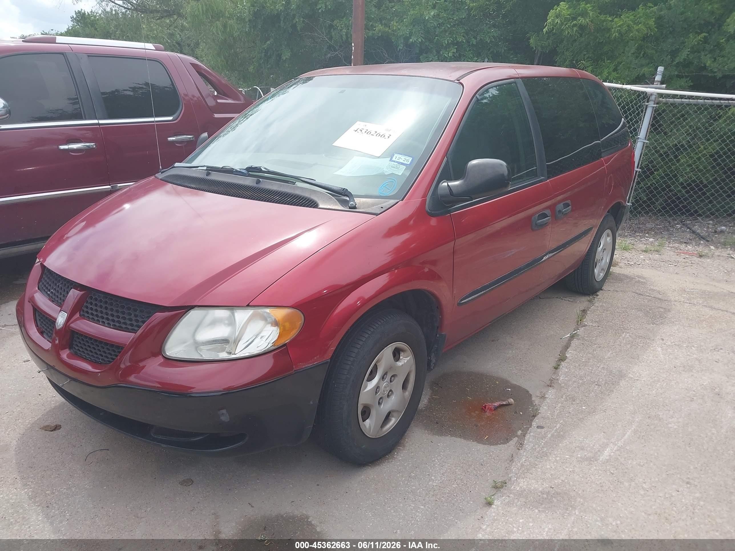 2001 Dodge Caravan Se Red vin: 1B4GP25B81B118493