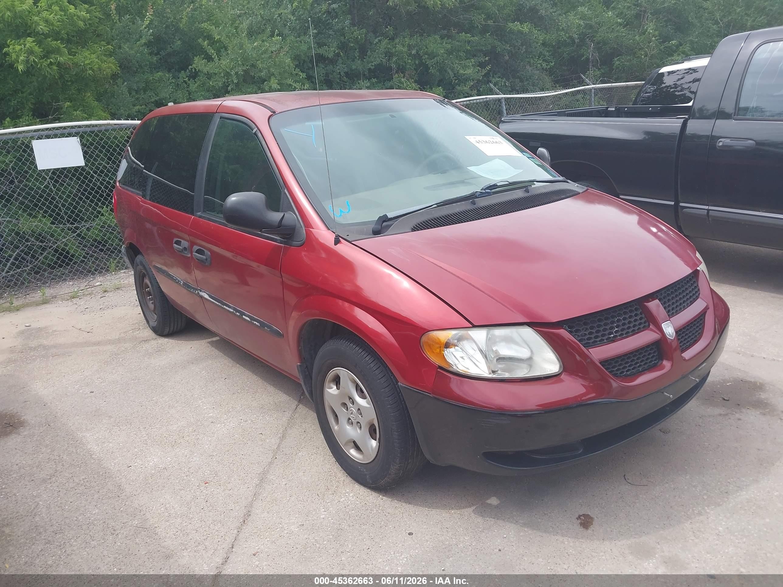 2001 Dodge Caravan Se Red vin: 1B4GP25B81B118493