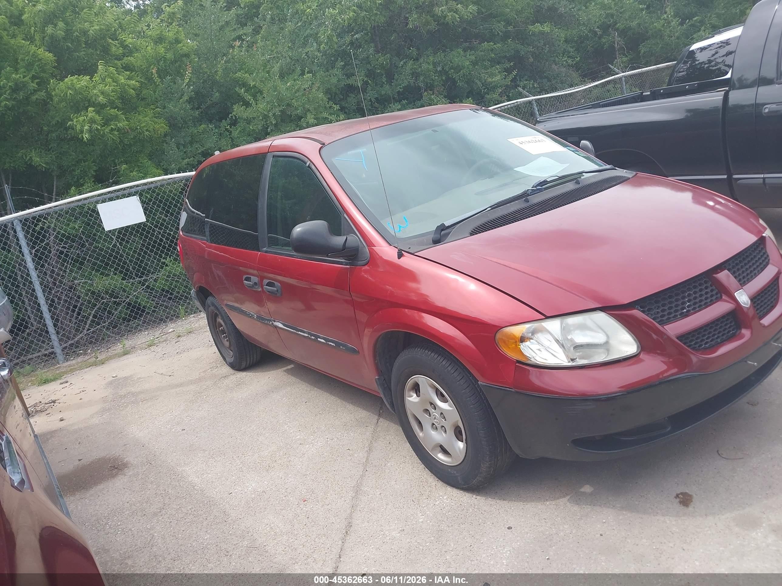 2001 Dodge Caravan Se Red vin: 1B4GP25B81B118493