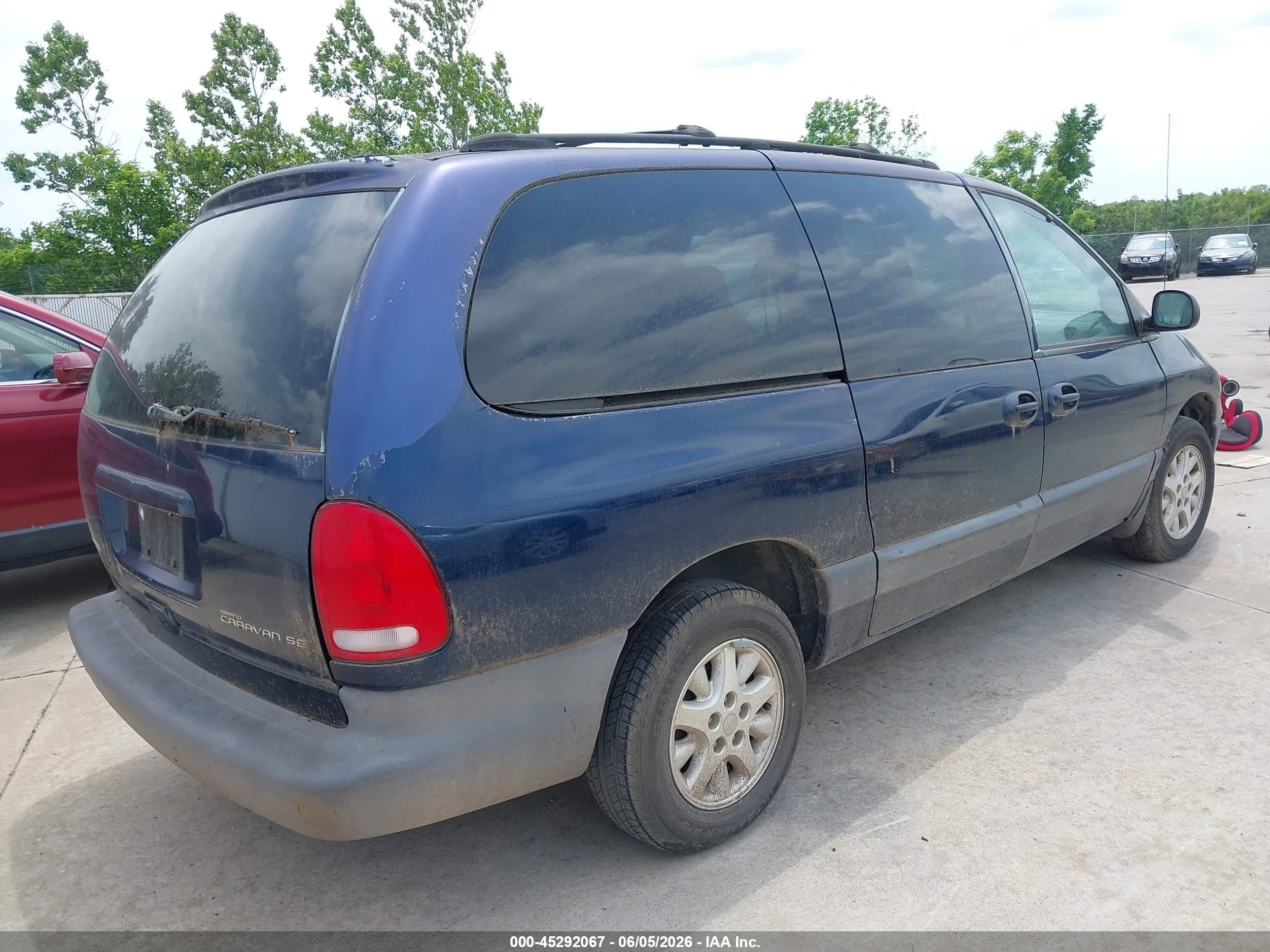 2000 Dodge Grand Caravan Se Blue vin: 1B4GP44G1YB685471