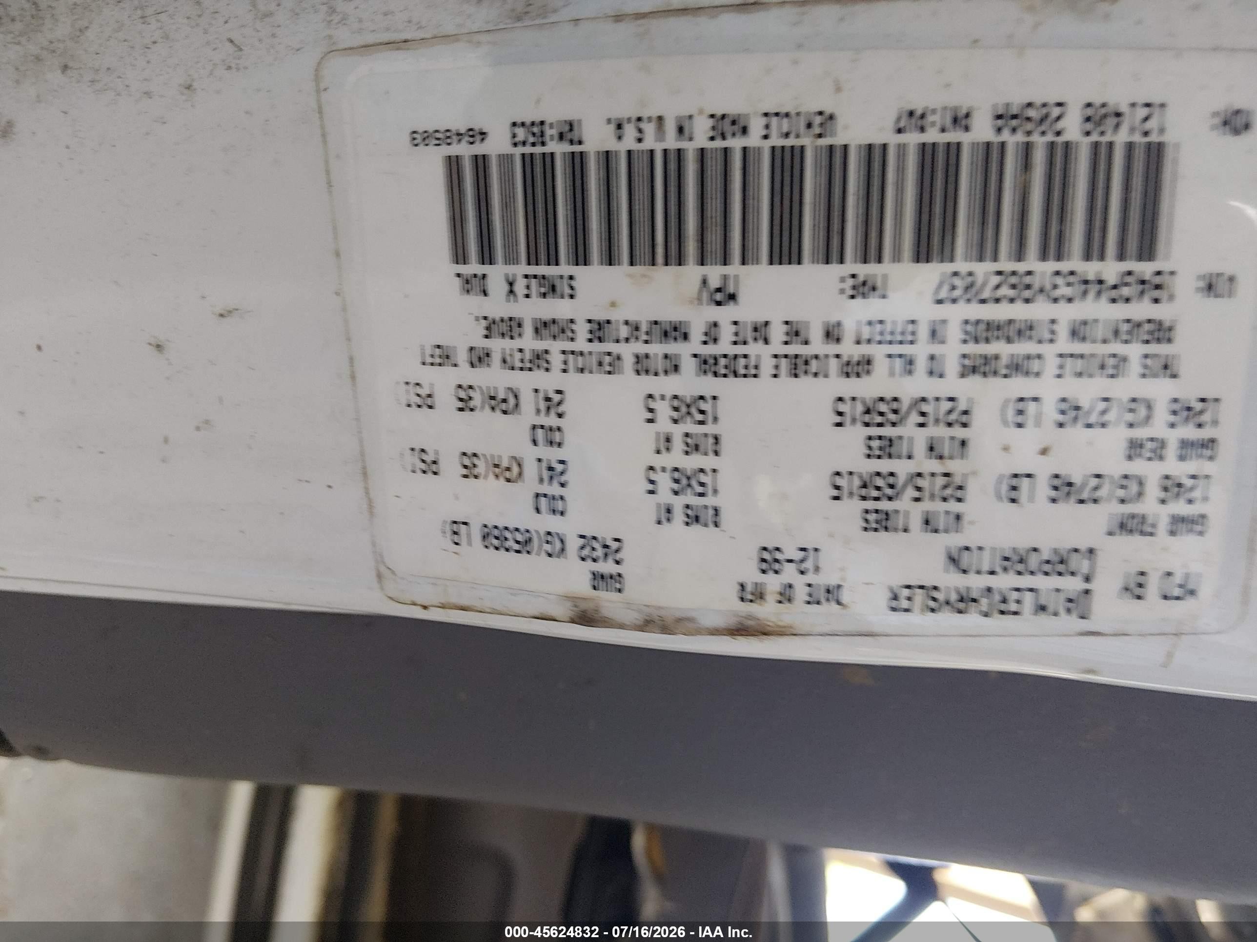2000 Dodge Grand Caravan Se Белый vin: 1B4GP44G3YB627037
