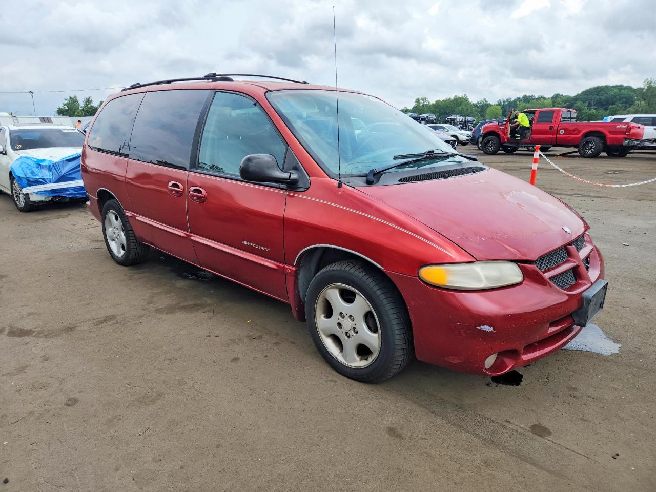 2000 Dodge Grand Caravan Se Burgundy vin: 1B4GP44G6YB587729