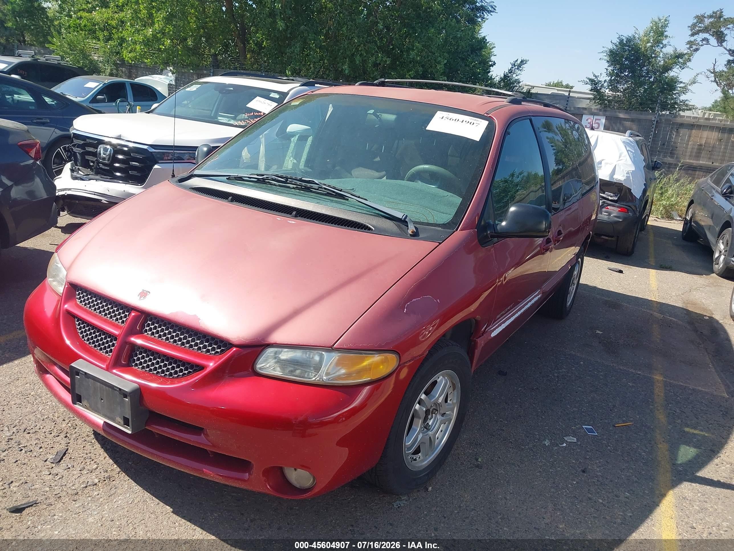 1999 Dodge Grand Caravan Se Red vin: 1B4GP44GXXB584962