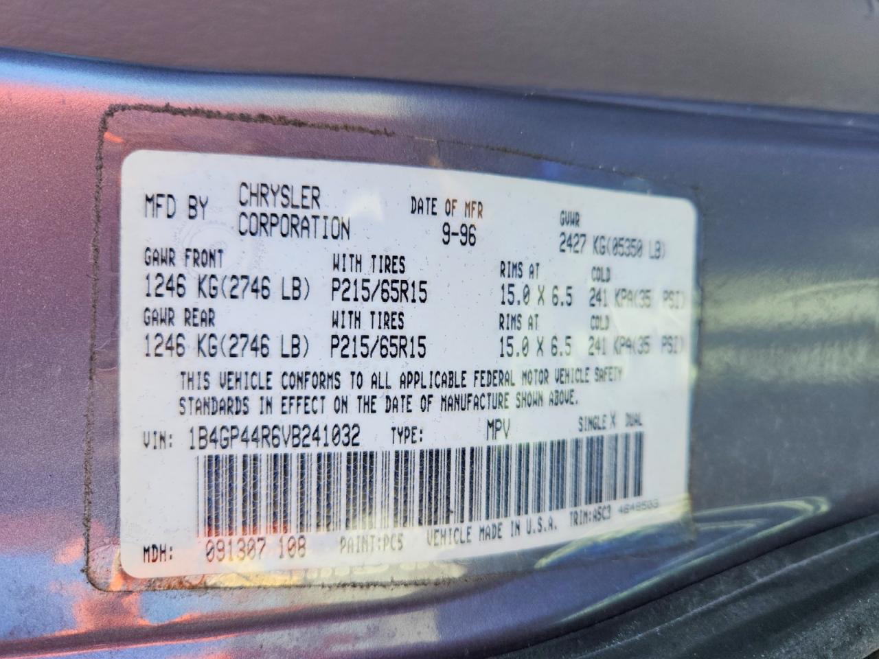 1997 Dodge Grand Caravan Se Gray vin: 1B4GP44R6VB241032