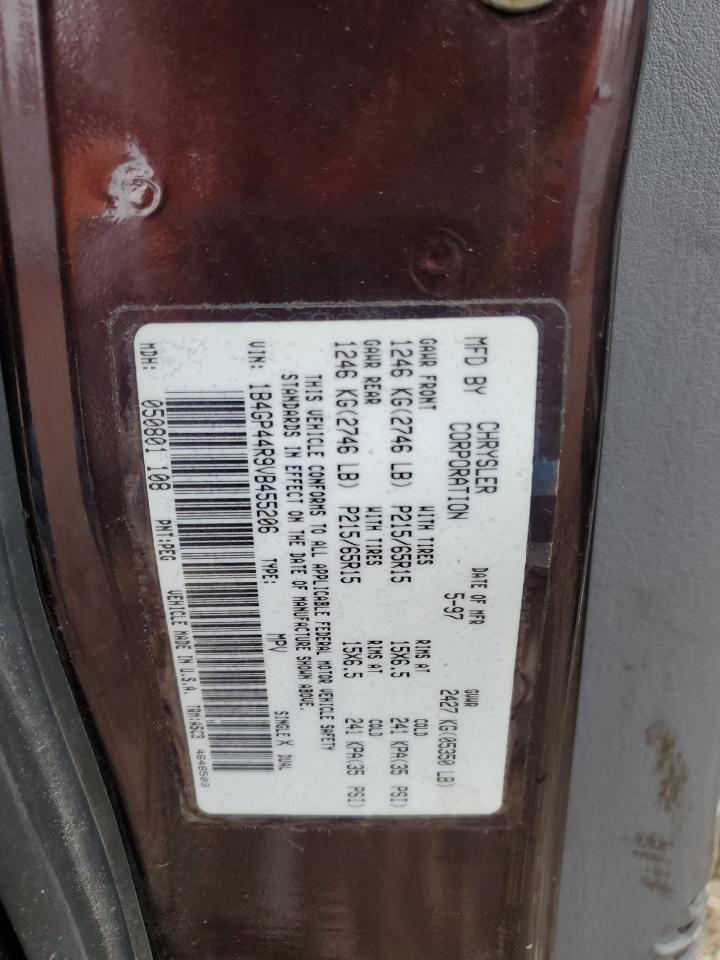 1997 Dodge Grand Caravan Se Maroon vin: 1B4GP44R9VB455206