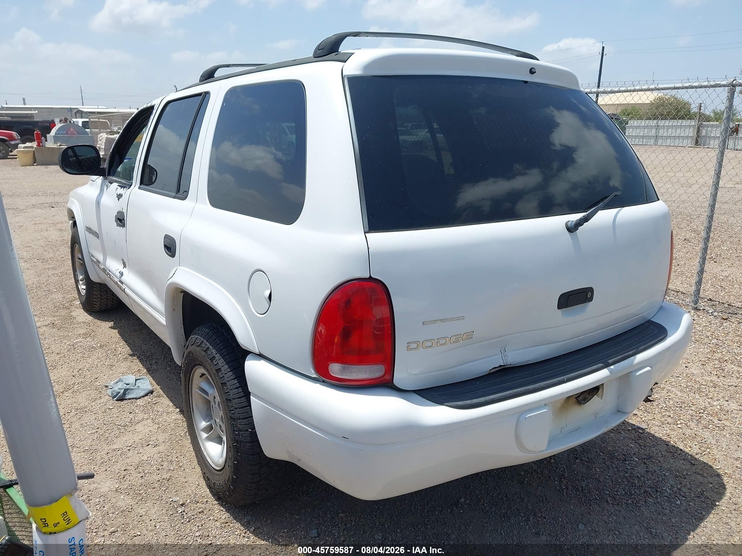 2000 Dodge Durango   White vin: 1B4HR28Y8YF273093