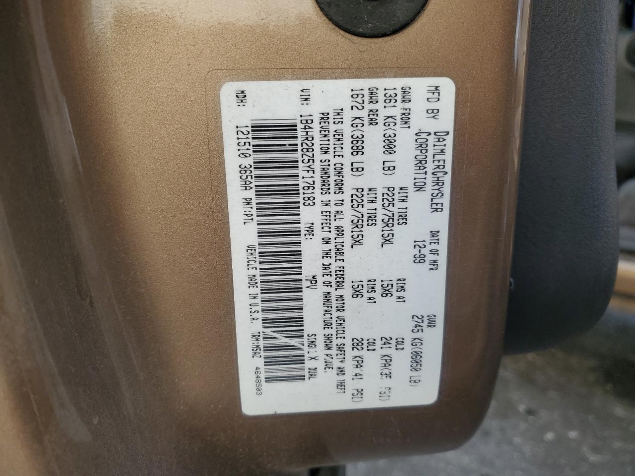2000 Dodge Durango Gold vin: 1B4HR28Z5YF176183