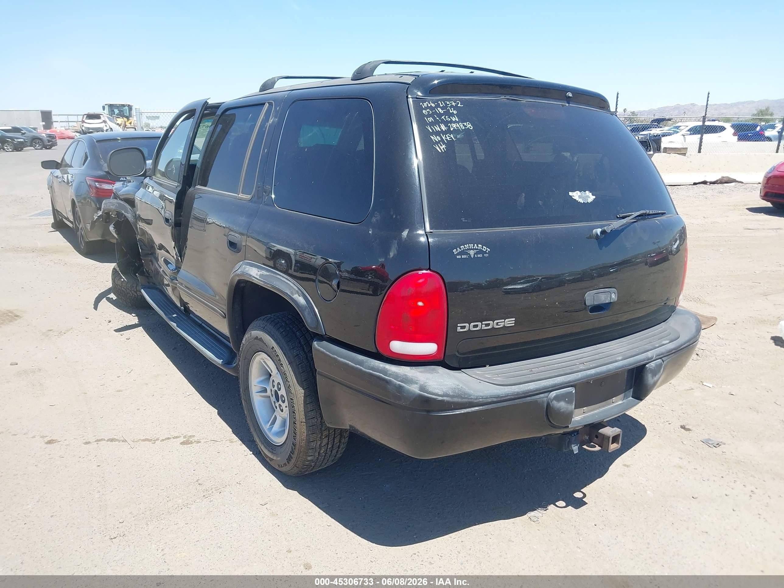 2000 Dodge Durango   Black vin: 1B4HR28Z7YF299838