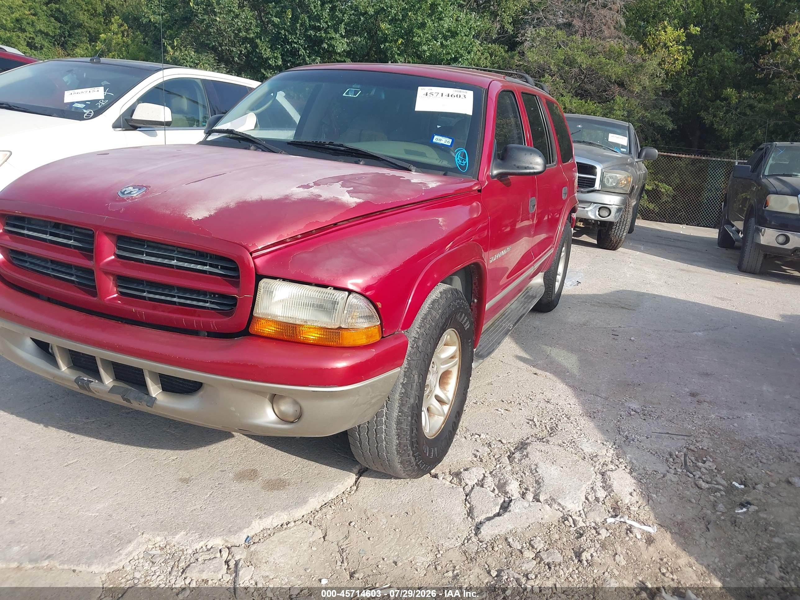 2001 Dodge Durango   Red vin: 1B4HR28ZX1F581946