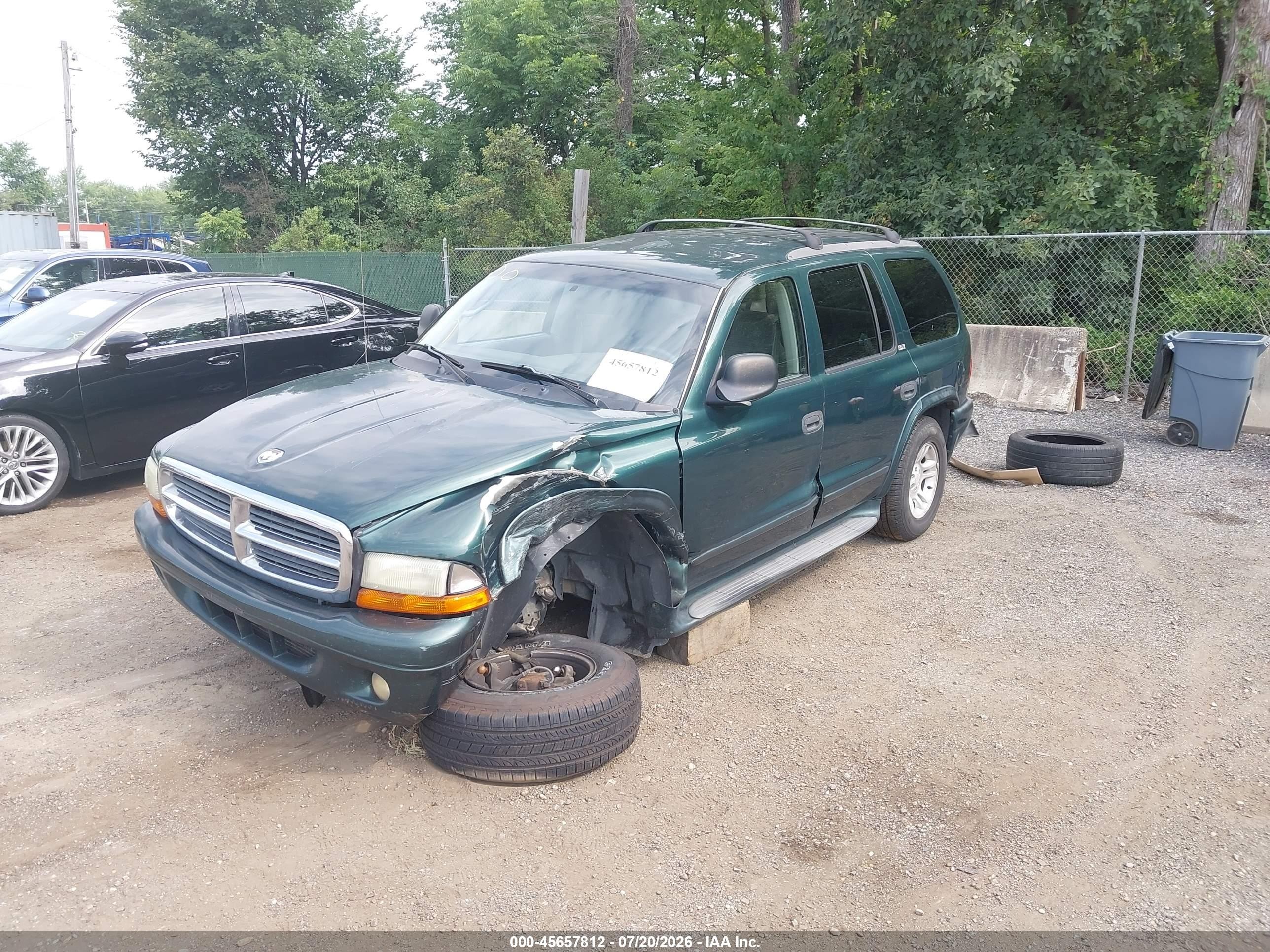 2002 Dodge Durango Slt Green vin: 1B4HR48N02F150641