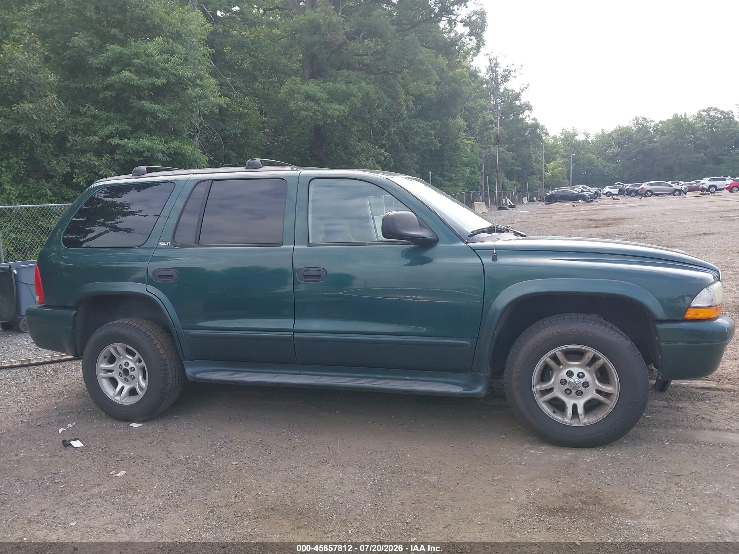 2002 Dodge Durango Slt Green vin: 1B4HR48N02F150641