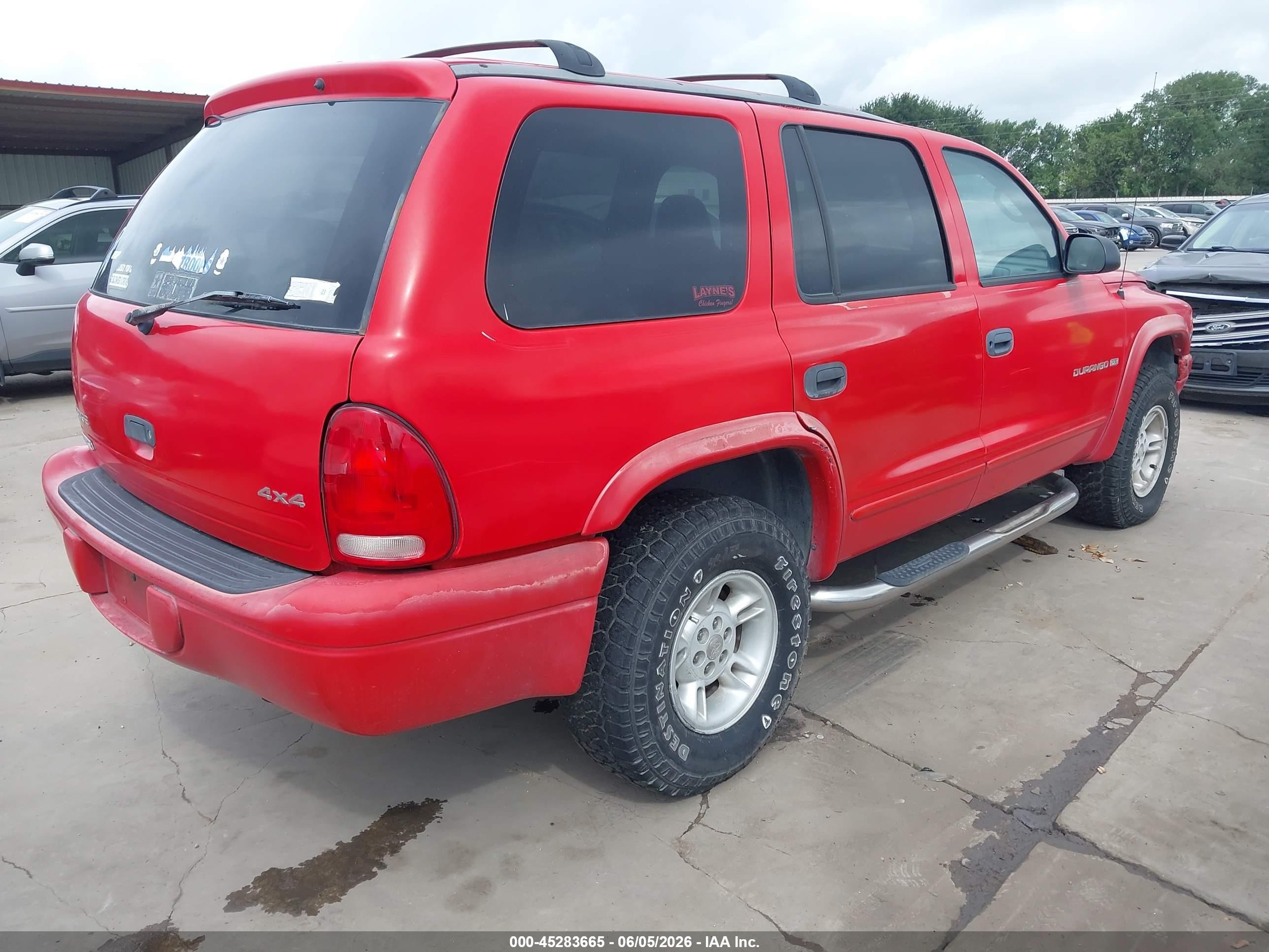 2000 Dodge Durango   Красный vin: 1B4HS28N0YF132397