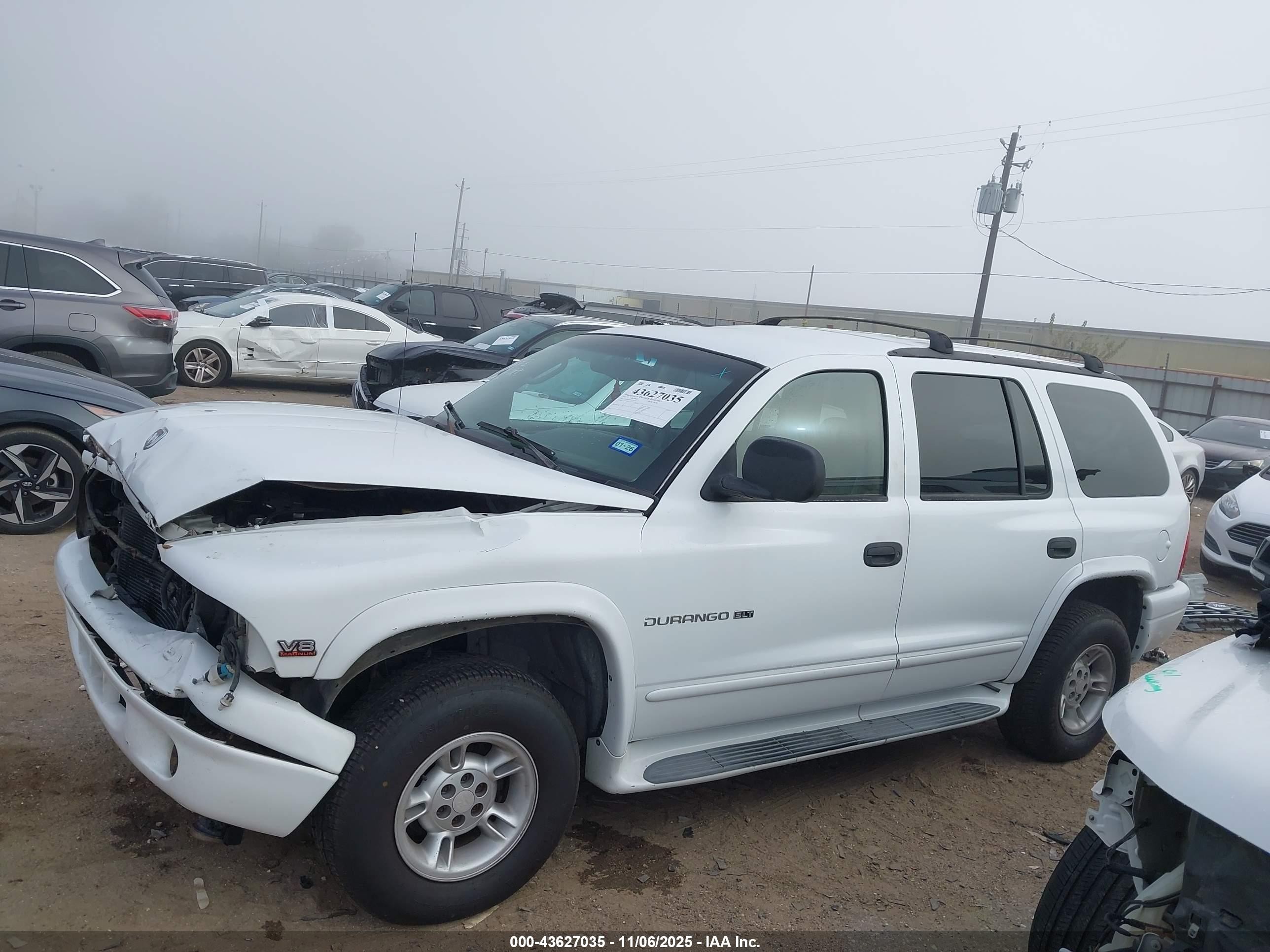 2000 Dodge Durango   White vin: 1B4HS28N0YF221337