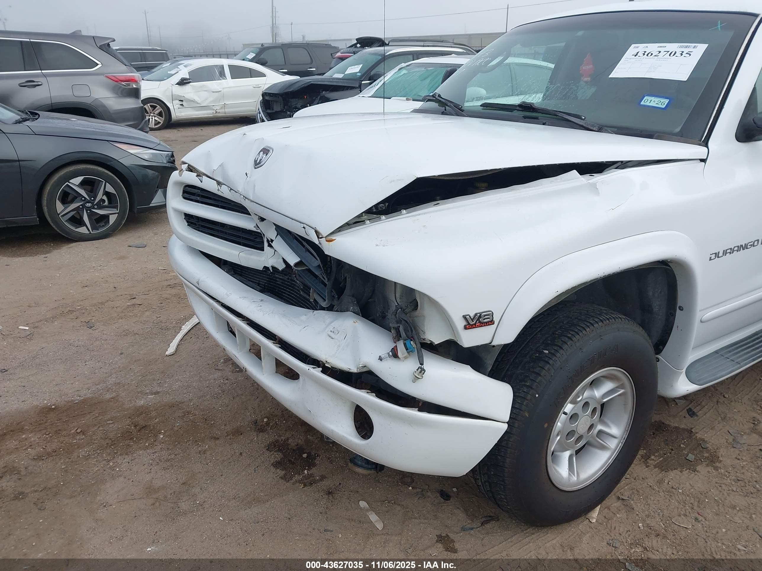 2000 Dodge Durango   White vin: 1B4HS28N0YF221337
