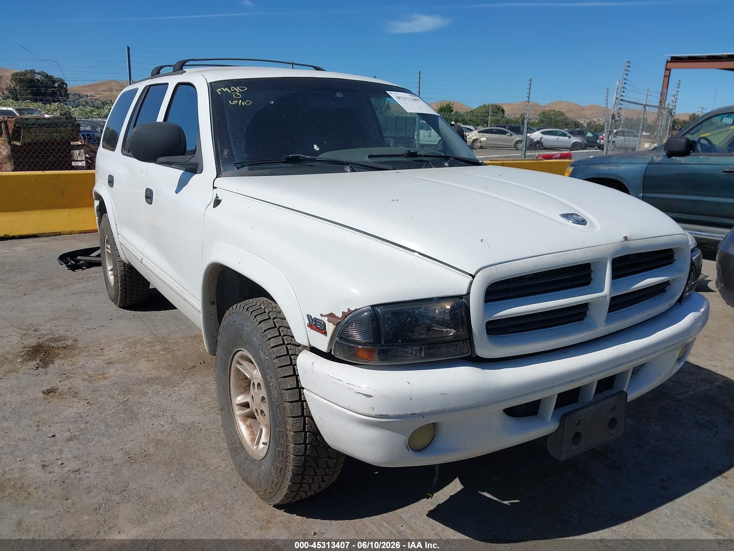 1999 Dodge Durango   White vin: 1B4HS28Z3XF643765