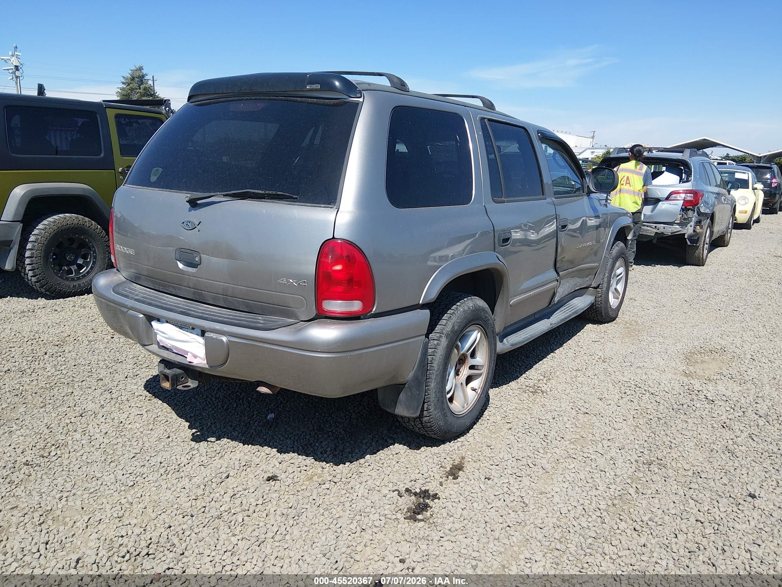 2000 Dodge Durango   Gray vin: 1B4HS28Z4YF240265