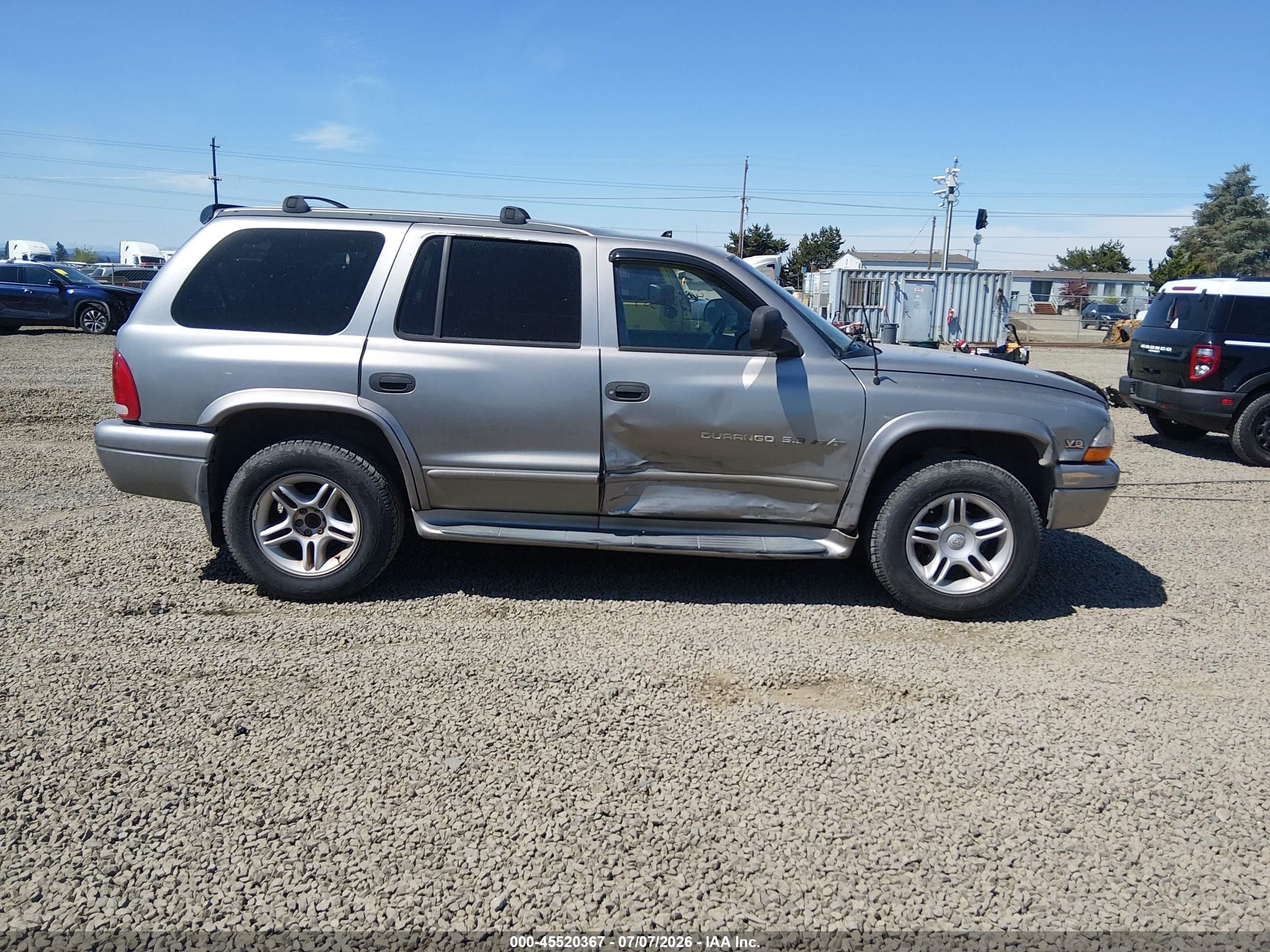 2000 Dodge Durango   Gray vin: 1B4HS28Z4YF240265
