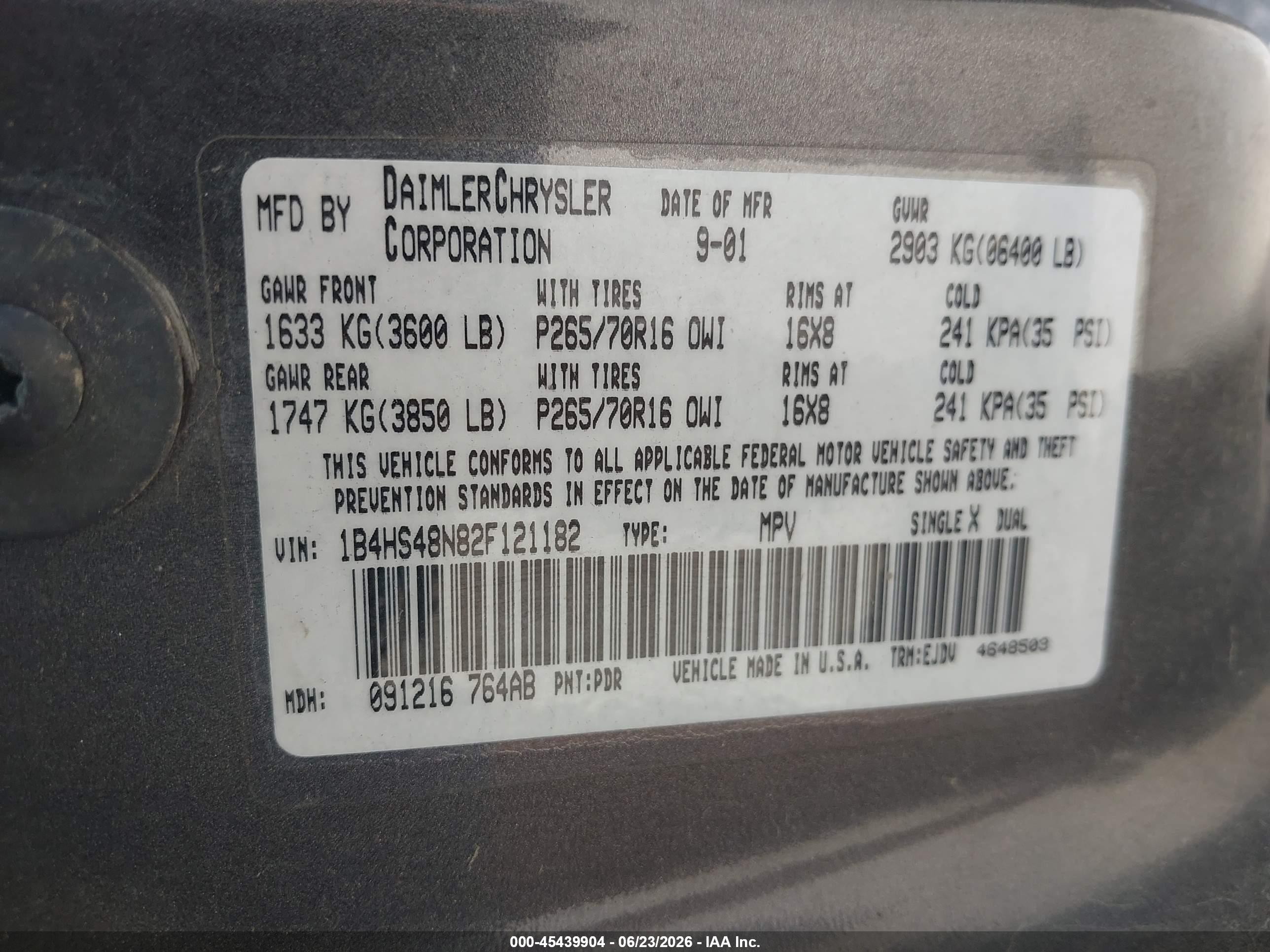 2002 Dodge Durango Slt Gray vin: 1B4HS48N82F121182