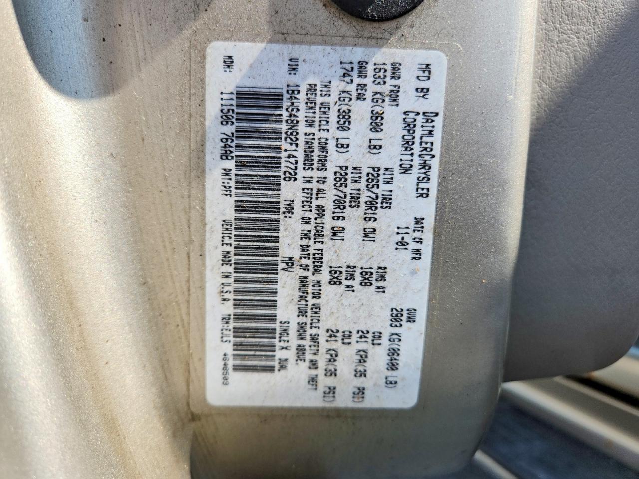 2002 Dodge Durango Slt Cream vin: 1B4HS48N92F147726