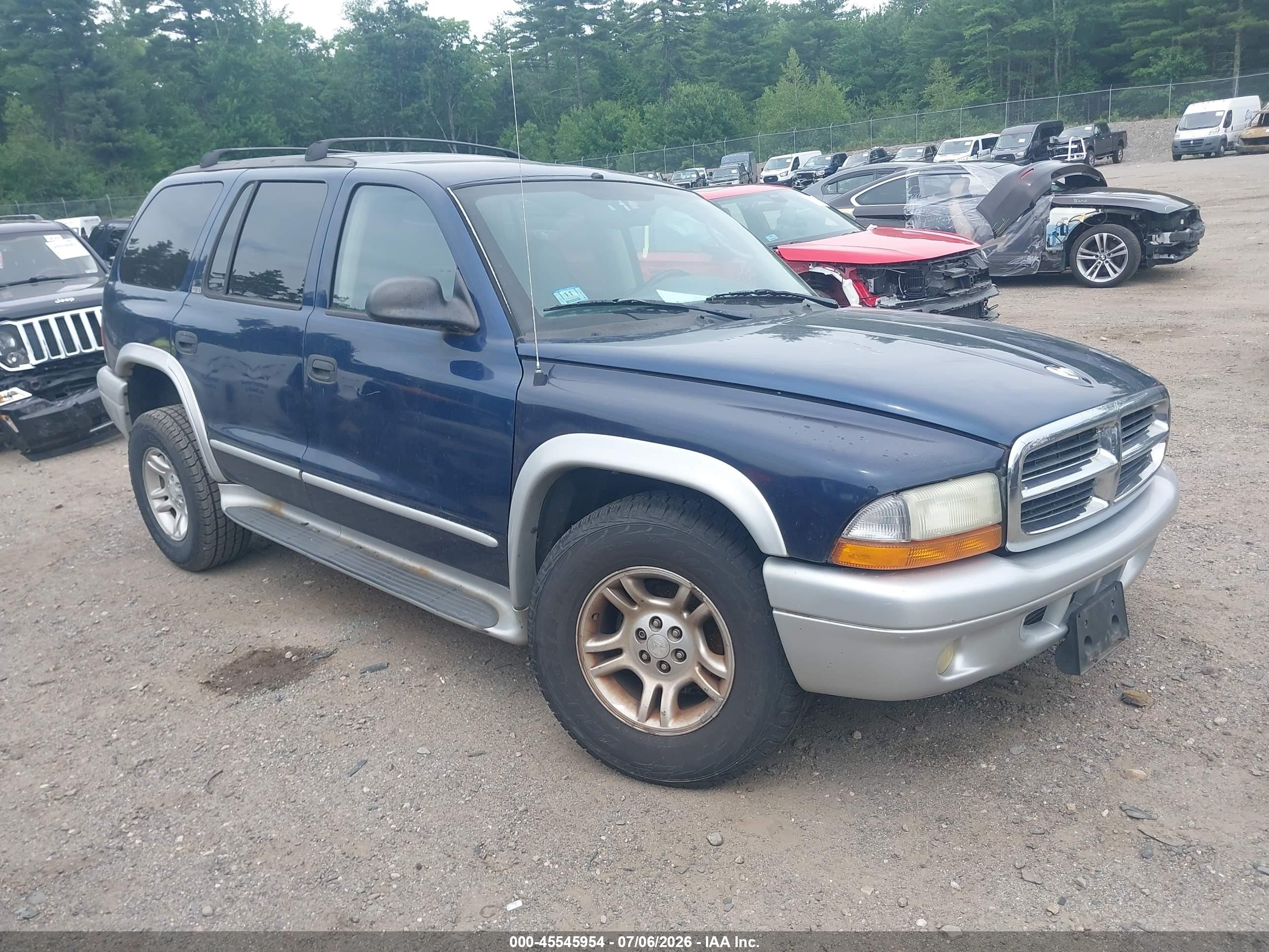 2002 Dodge Durango Slt Plus Blue vin: 1B4HS58N52F102255