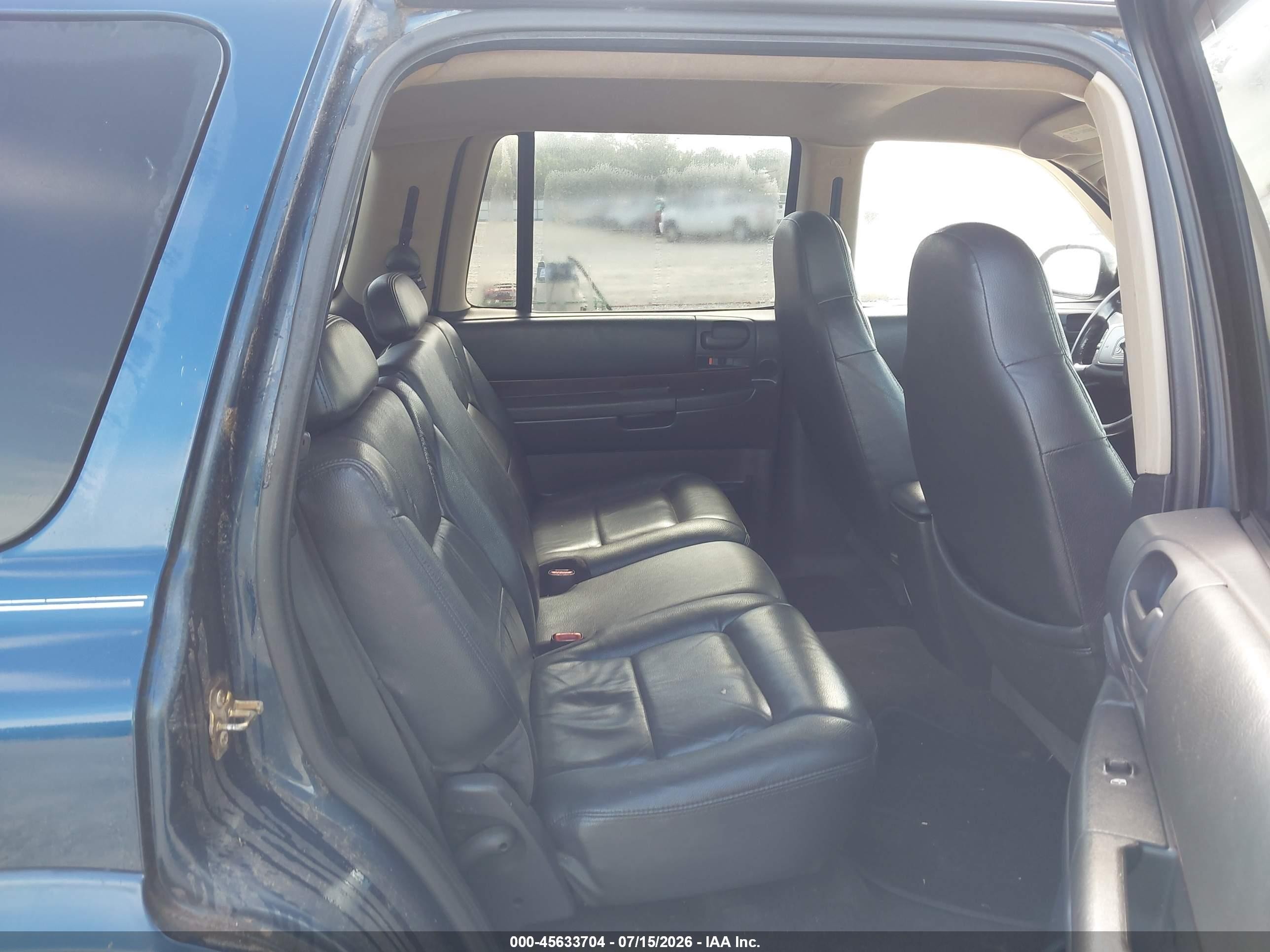 2002 Dodge Durango Slt Plus Dark Blue vin: 1B4HS58N72F176227