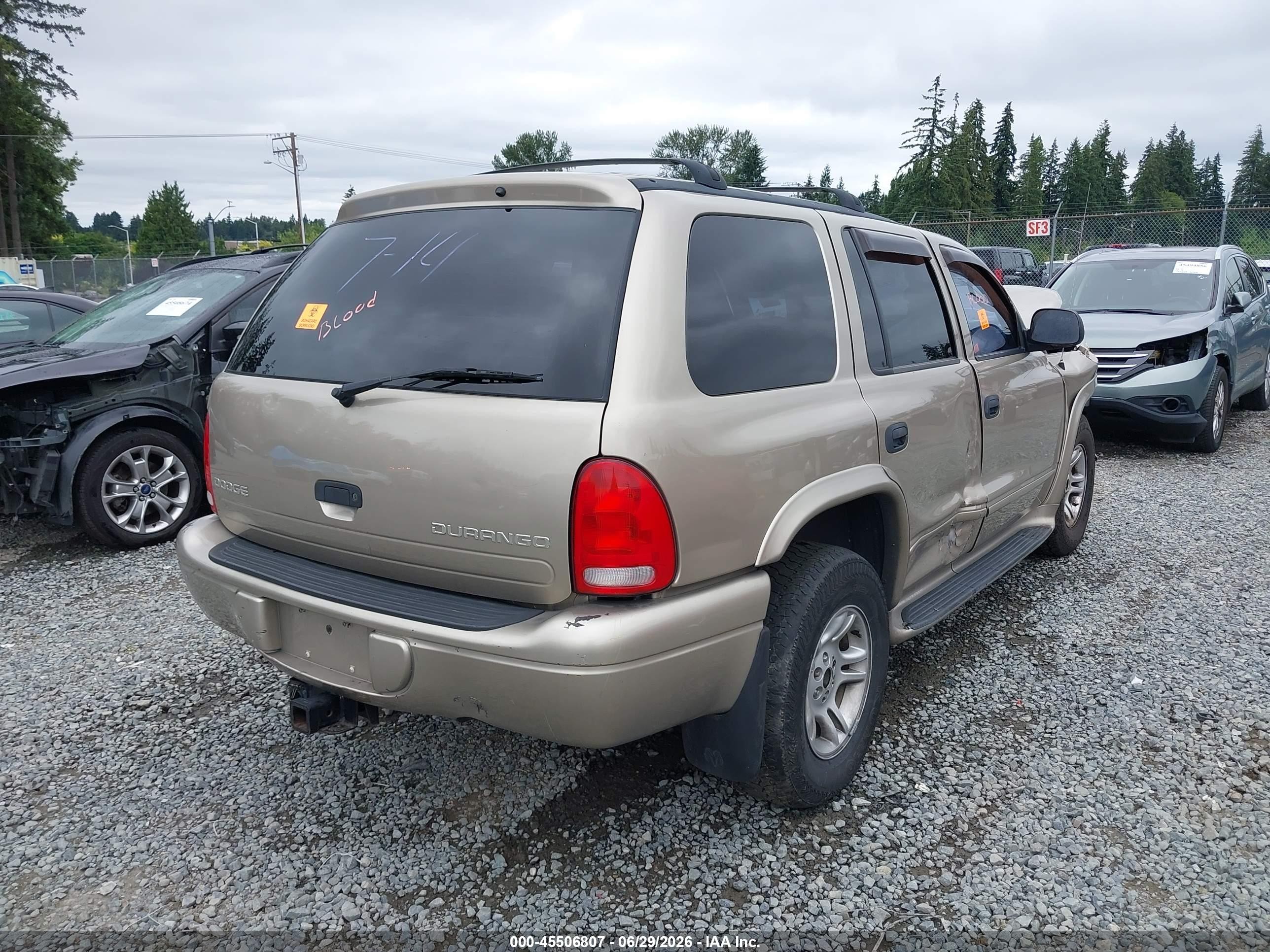 2002 Dodge Durango Slt Plus Gold vin: 1B4HS58N72F195604
