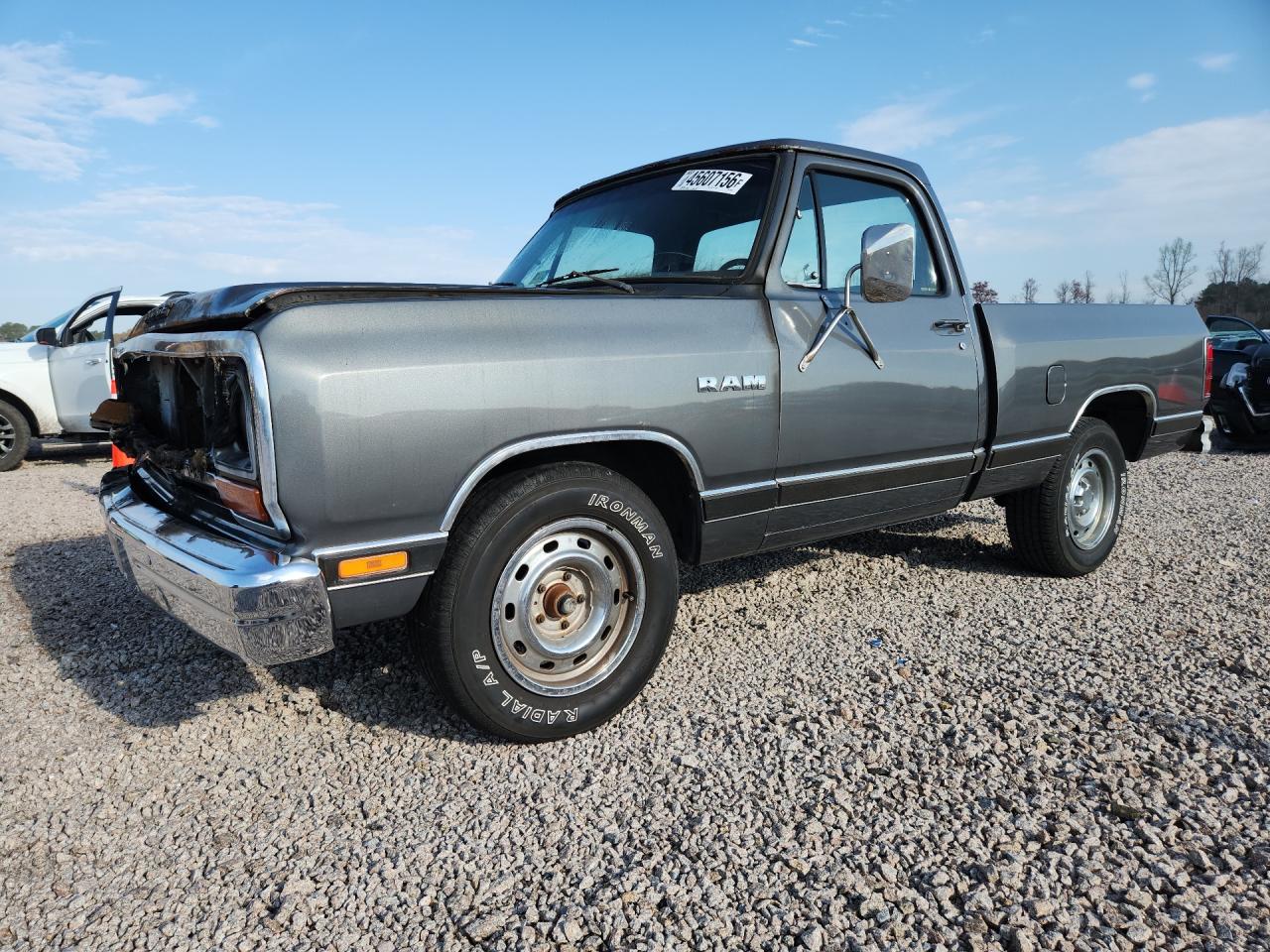 1986 Dodge D-series D100 Gray vin: 1B7FD04H3GS083677