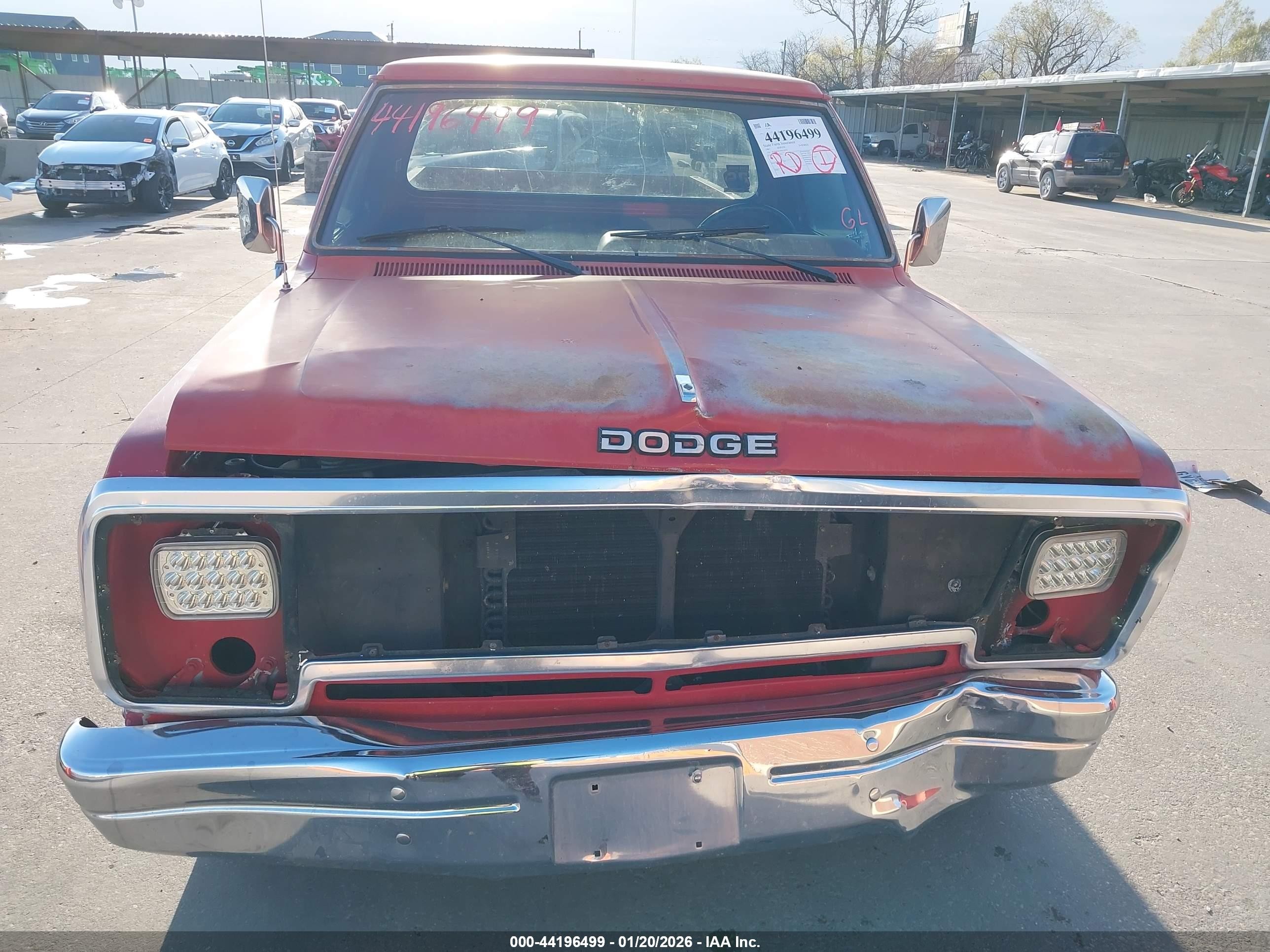 1987 Dodge D-series D100 Red vin: 1B7FD04T3HS518834