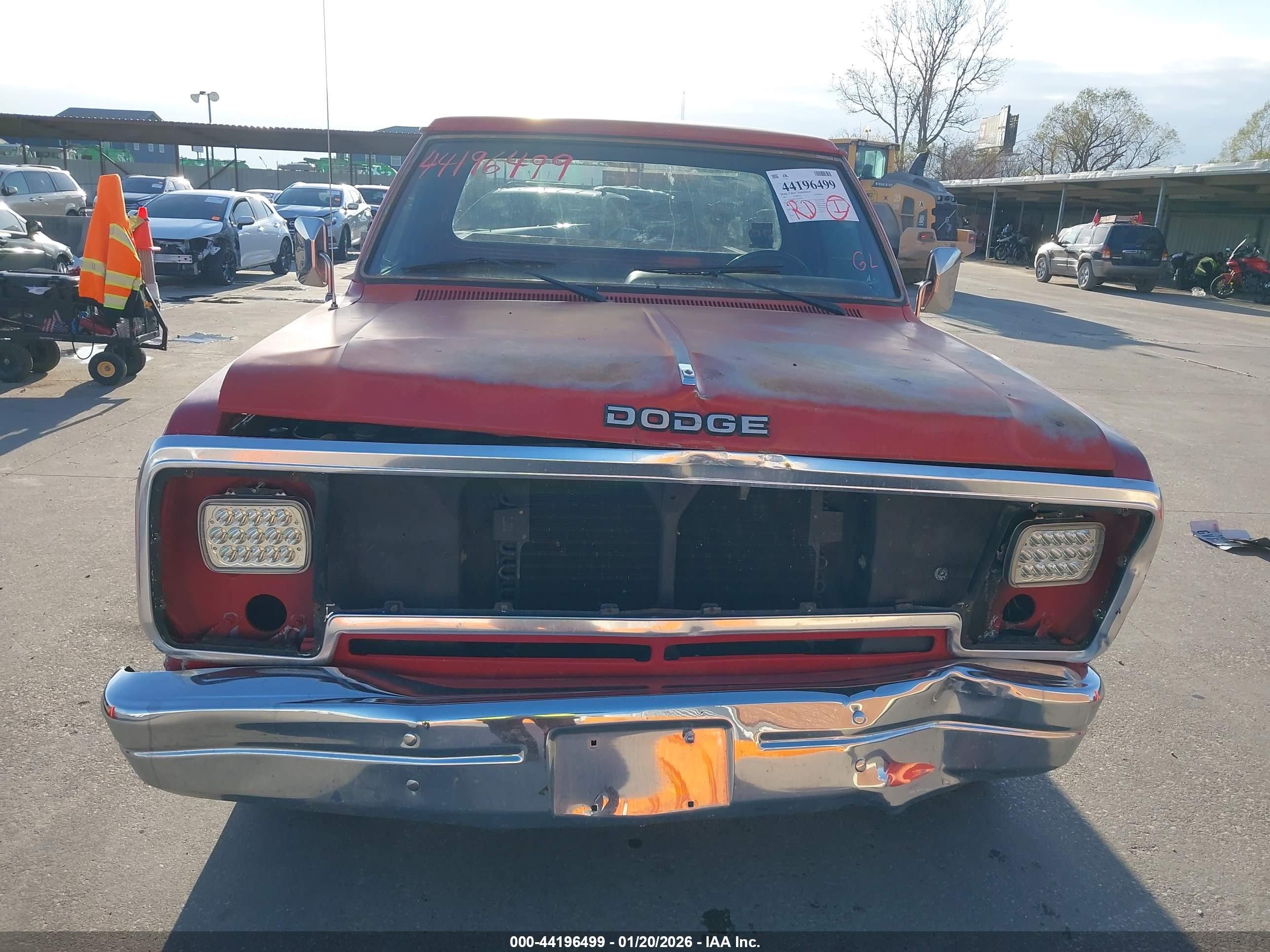 1987 Dodge D-series D100 Red vin: 1B7FD04T3HS518834
