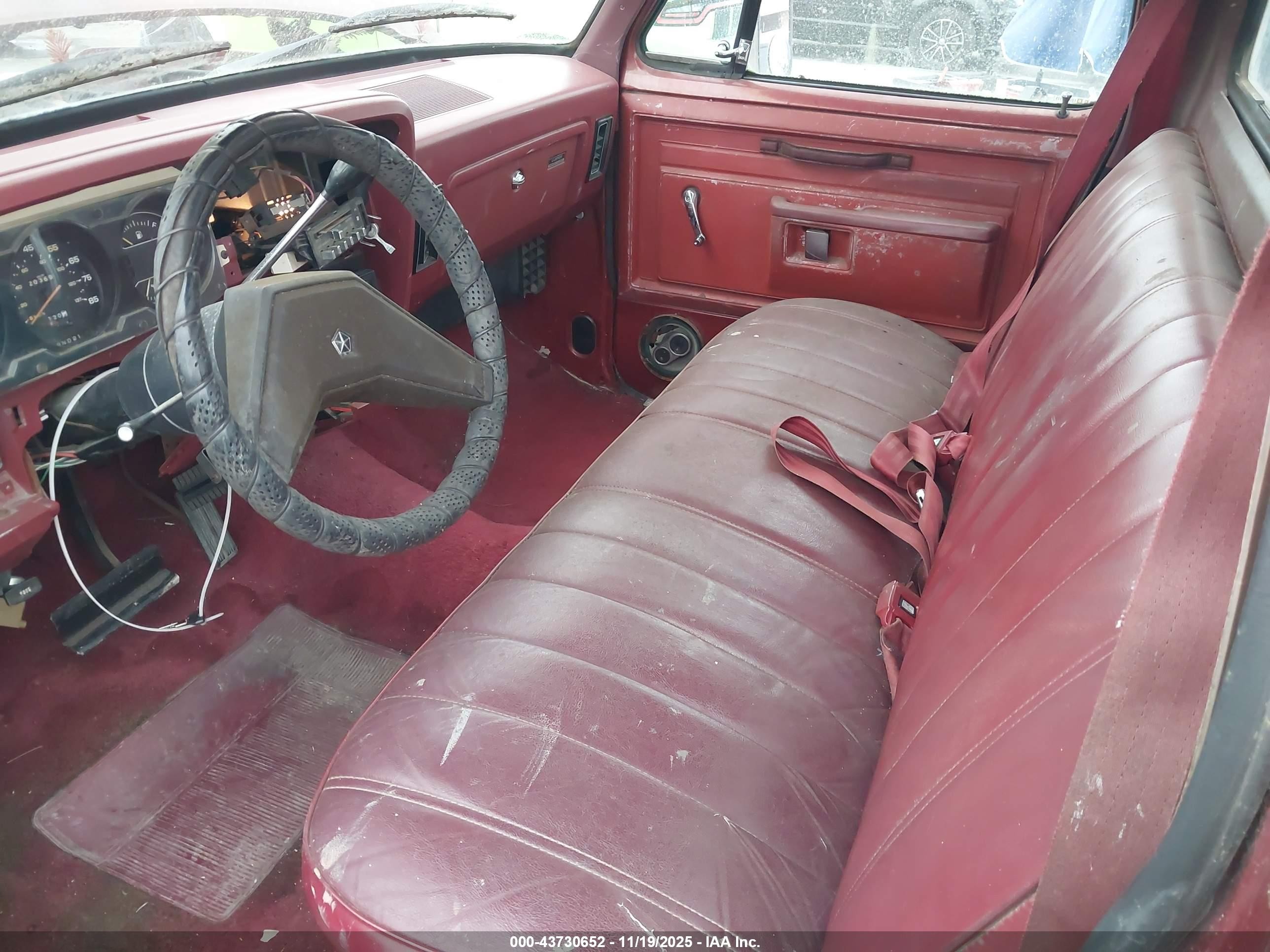 1986 Dodge D-series D100 Burgundy vin: 1B7FD04W6GS087141