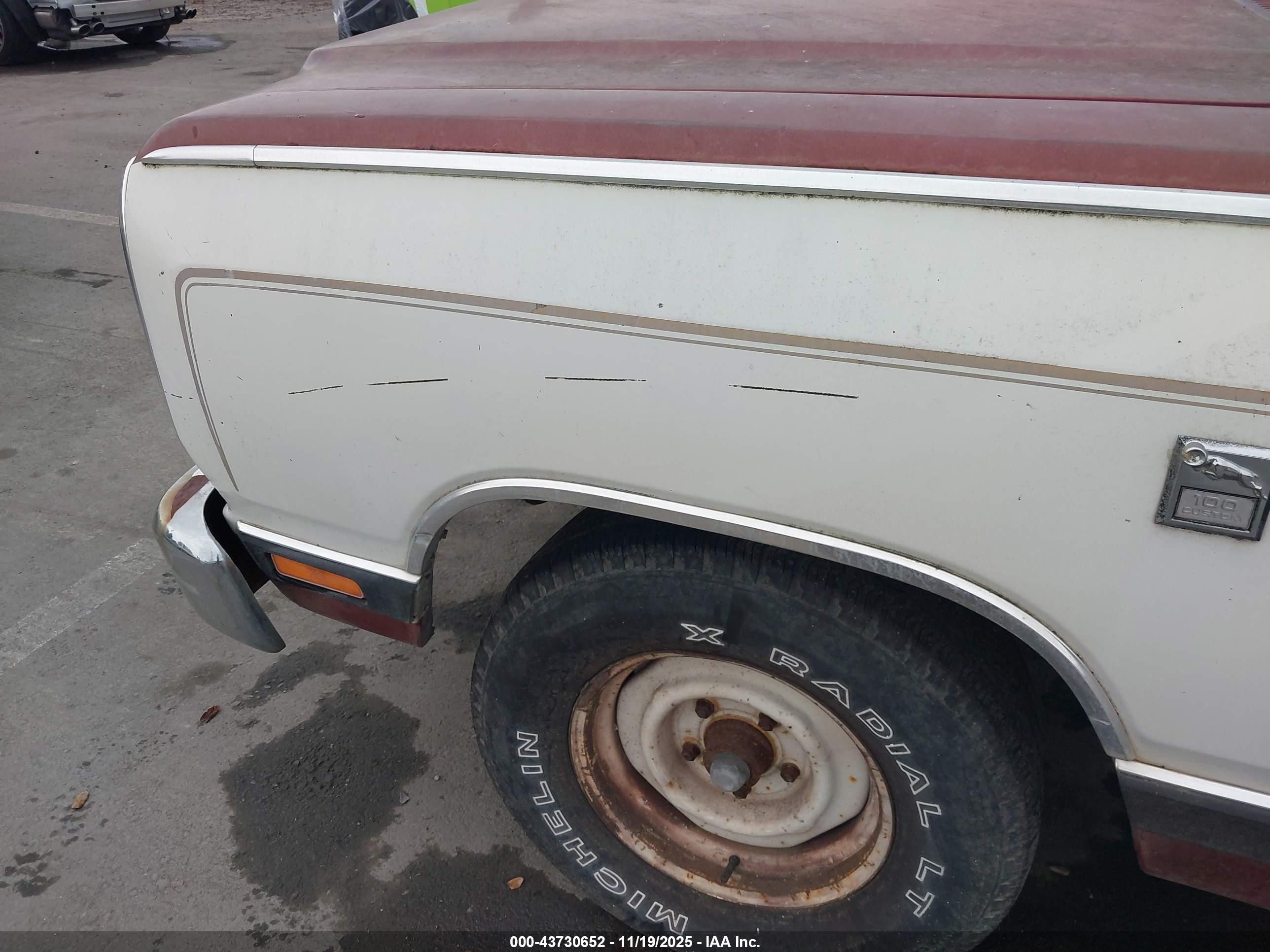 1986 Dodge D-series D100 Burgundy vin: 1B7FD04W6GS087141