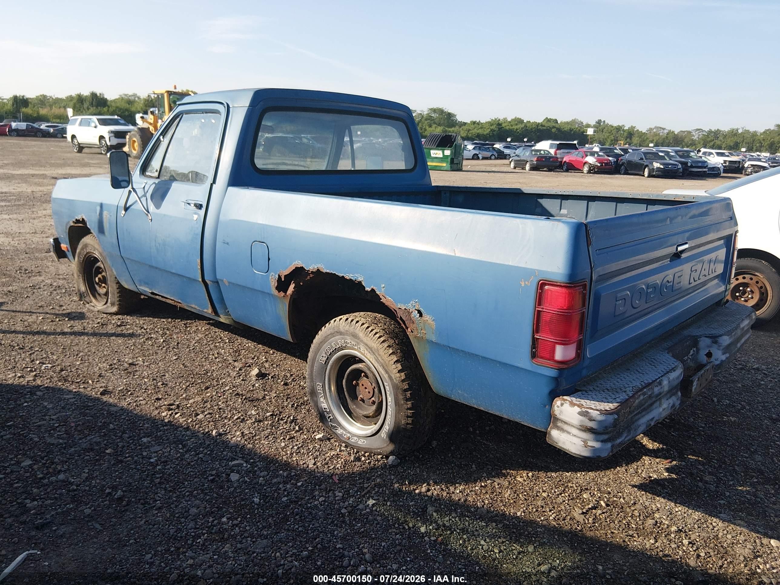 1985 Dodge D-series D100/d150 Blue vin: 1B7FD14H4FS586090