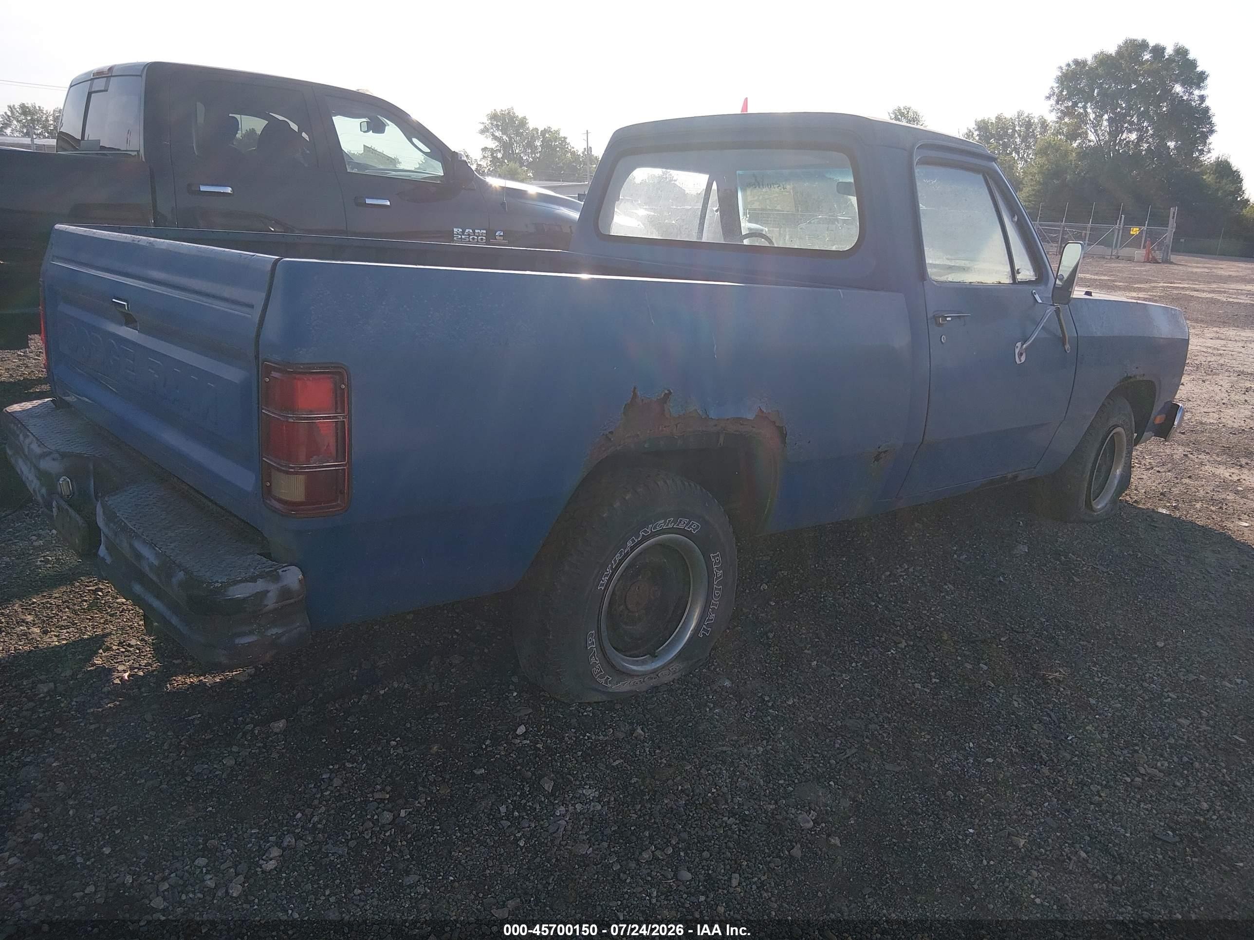 1985 Dodge D-series D100/d150 Blue vin: 1B7FD14H4FS586090