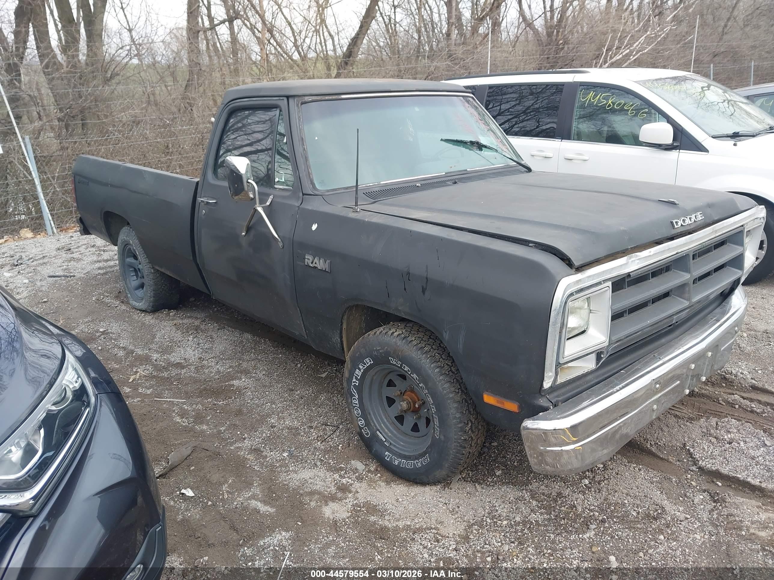 1985 Dodge D-series D100/d150 Black vin: 1B7FD14T1FS571678