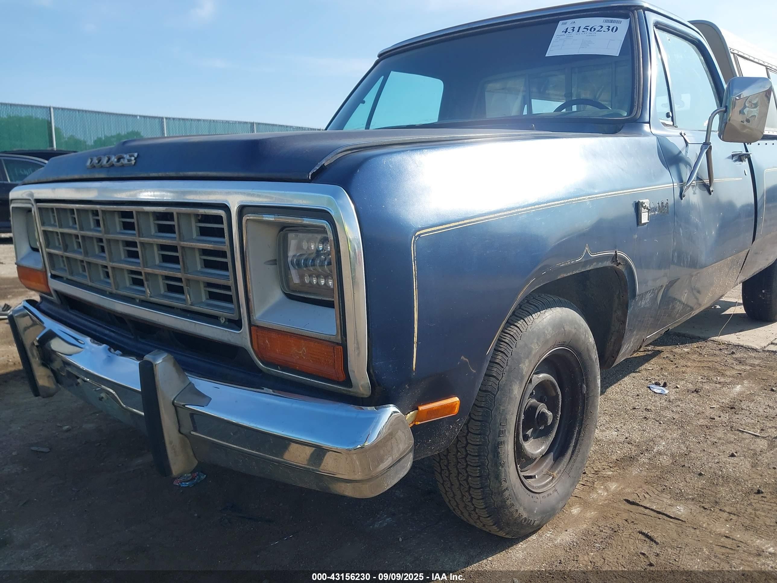 1985 Dodge D-series D100/d150 Blue vin: 1B7FD14T5FS507515