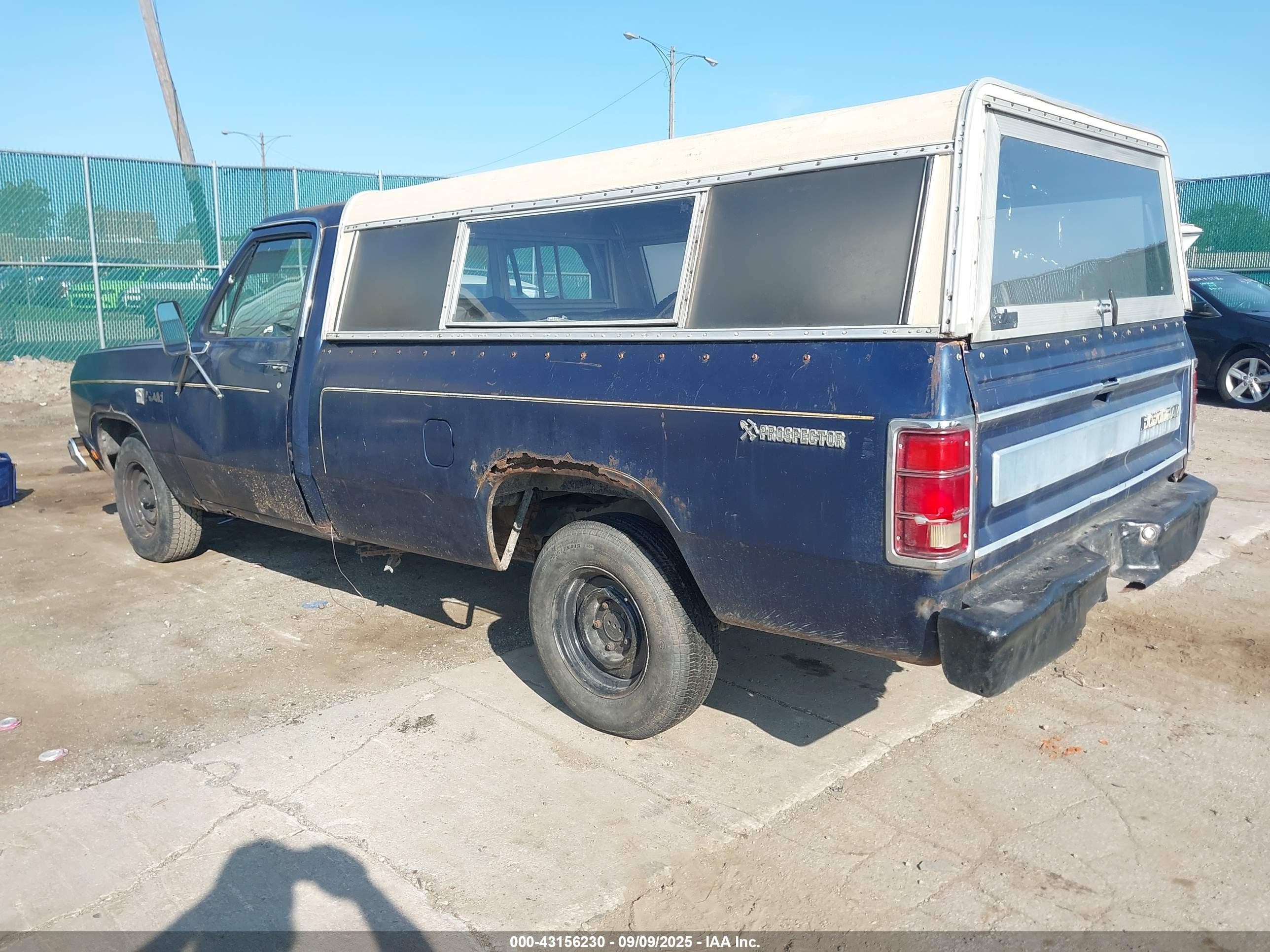 1985 Dodge D-series D100/d150 Blue vin: 1B7FD14T5FS507515