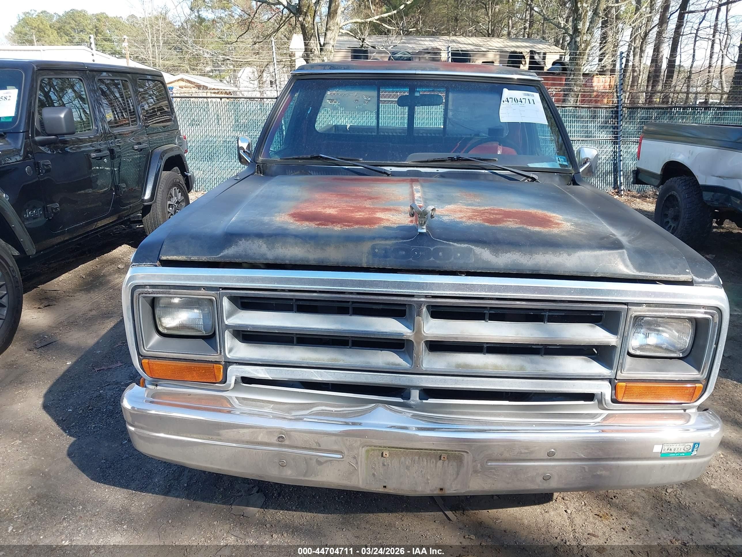 1987 Dodge D-series D150 Black vin: 1B7FD14TXHS382739