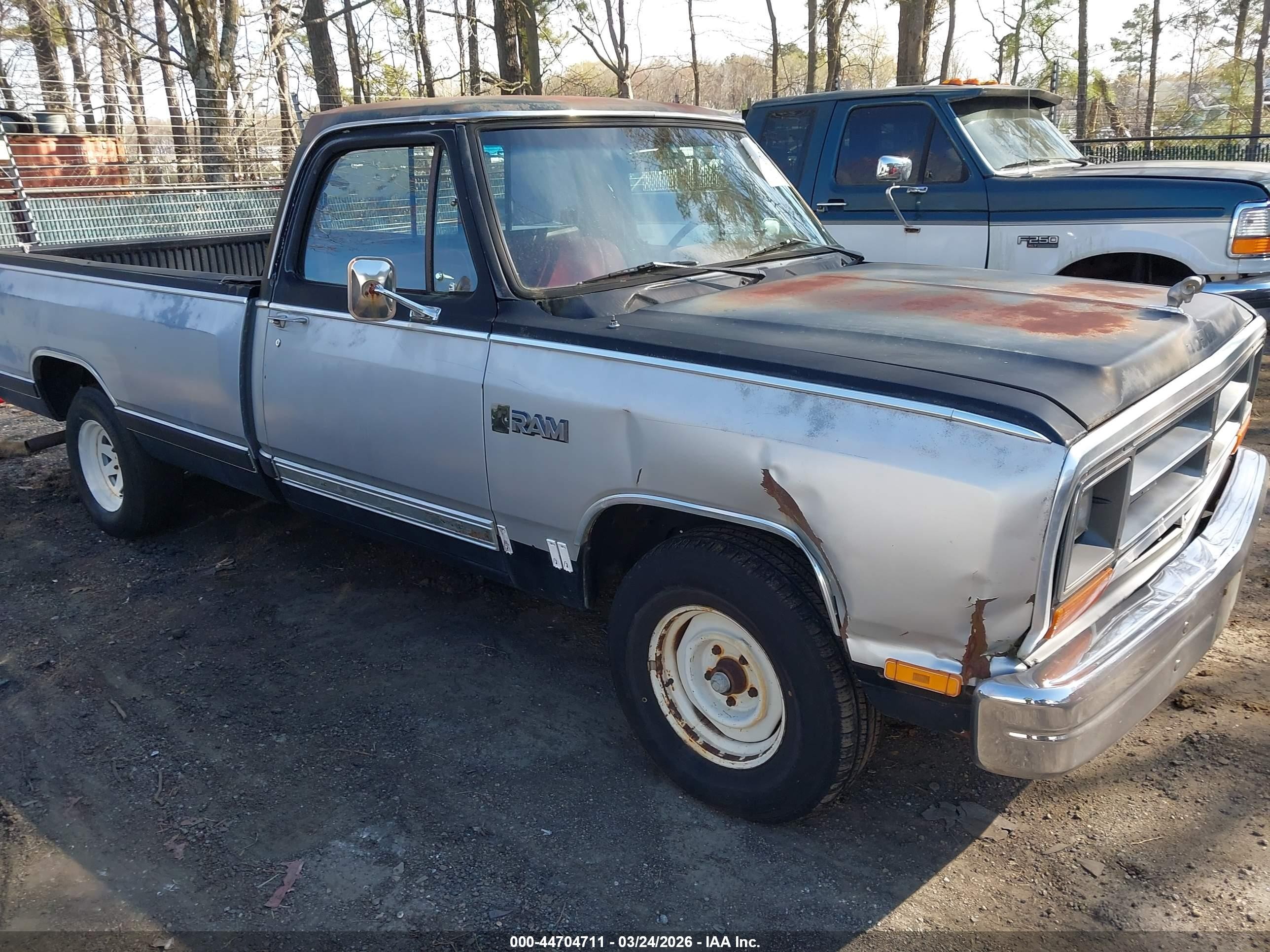 1987 Dodge D-series D150 Black vin: 1B7FD14TXHS382739