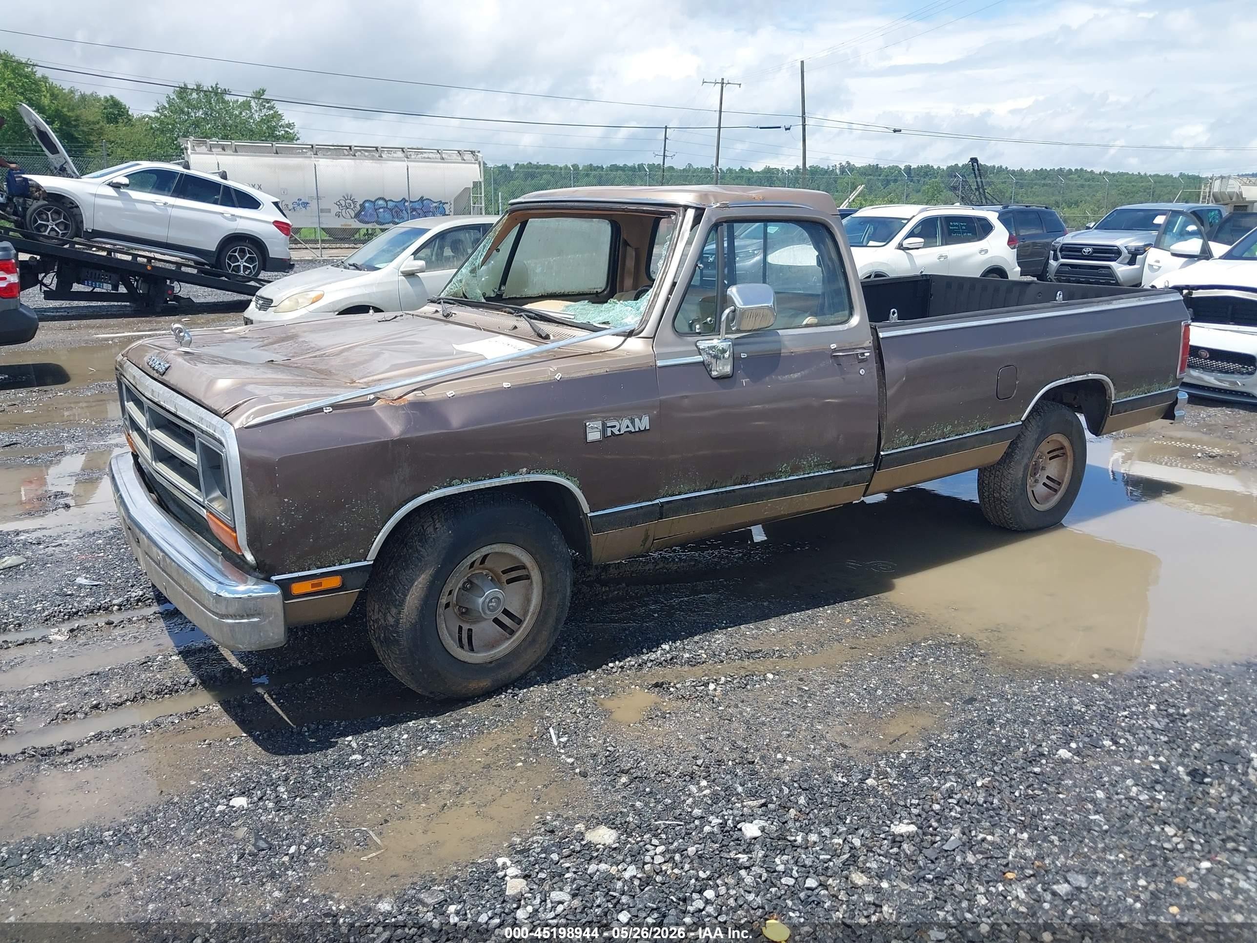 1989 Dodge D-series D150 Brown vin: 1B7FE16Y2KS070296