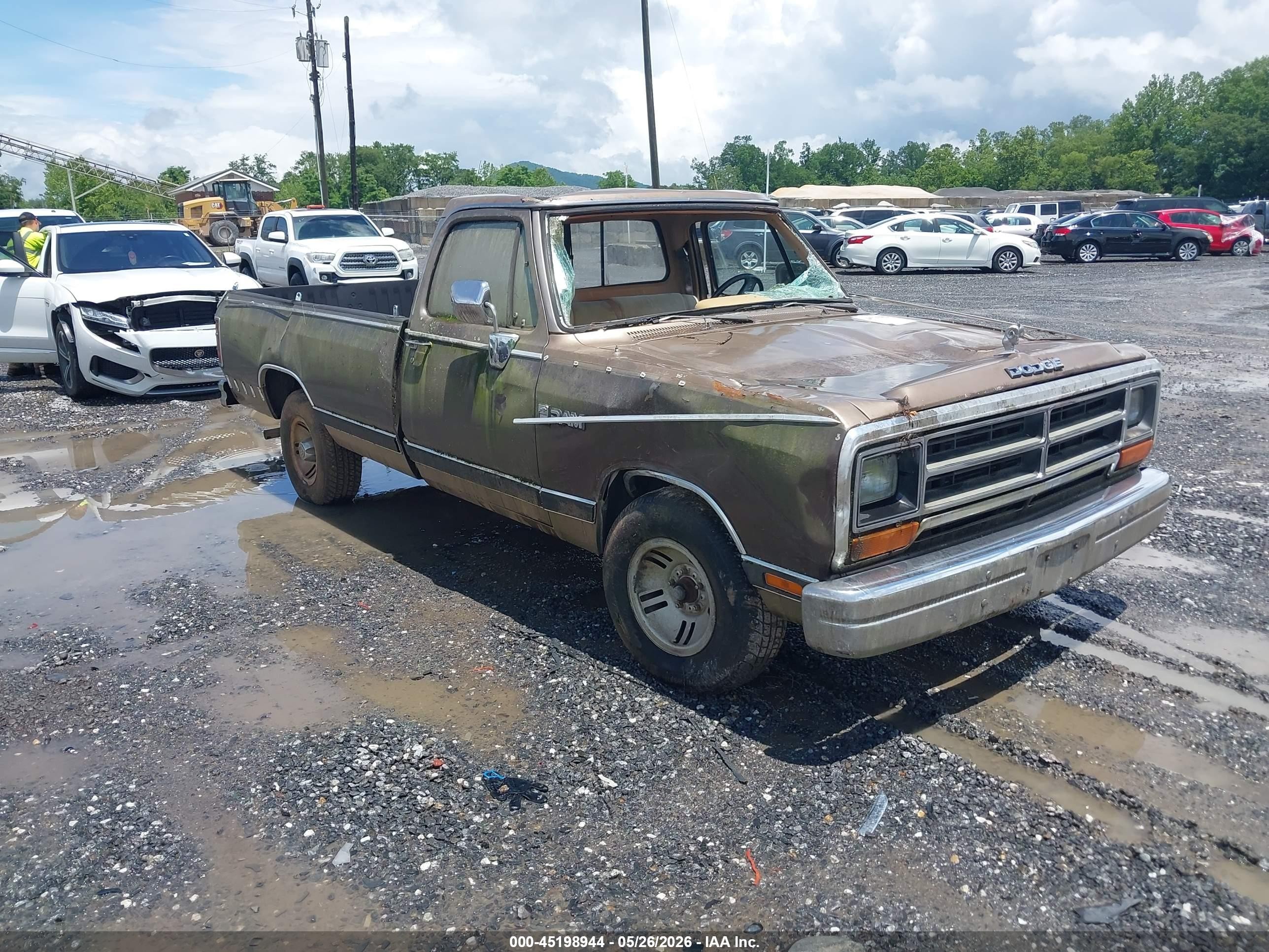 1989 Dodge D-series D150 Brown vin: 1B7FE16Y2KS070296