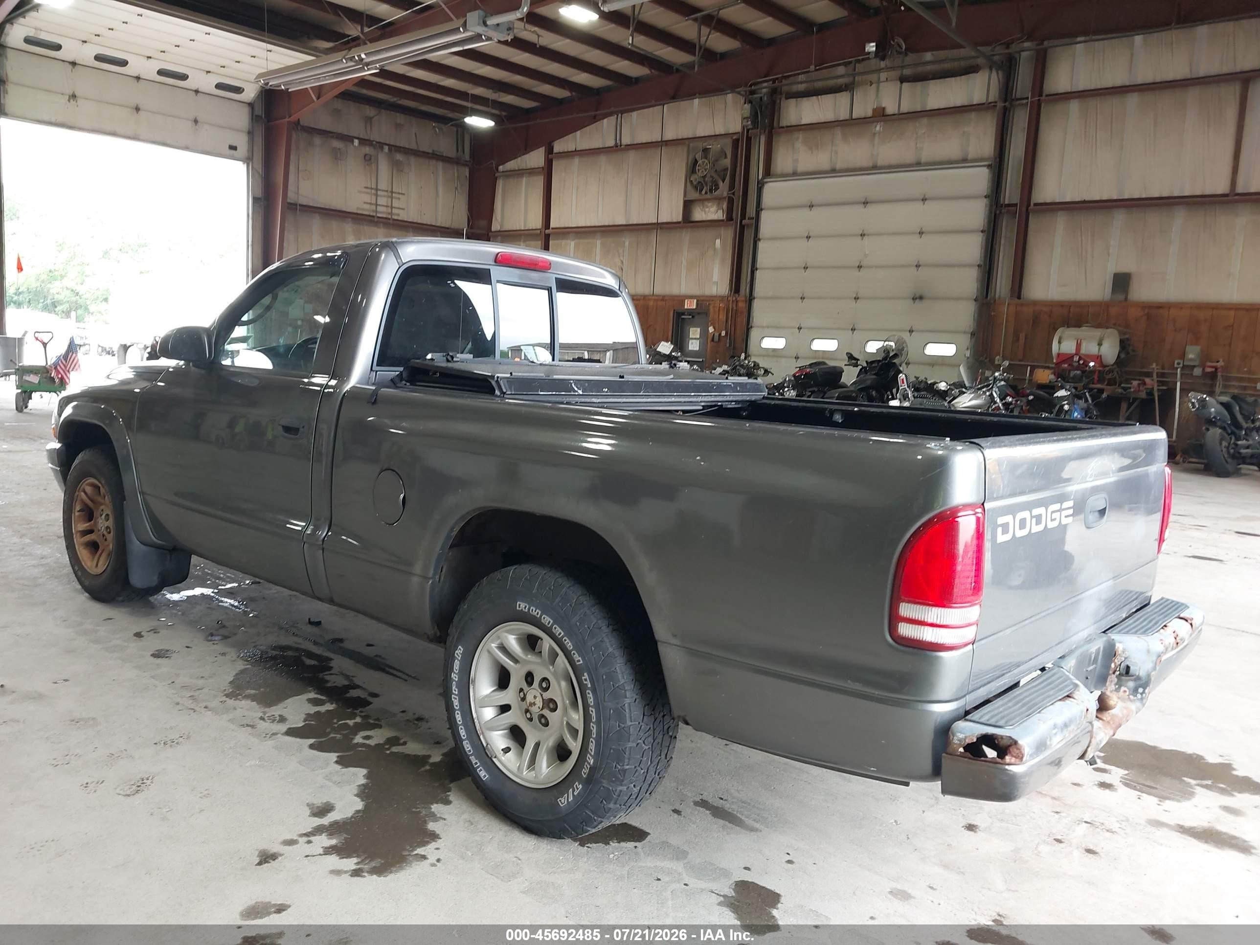2002 Dodge Dakota   Серый vin: 1B7FL16X62S684149