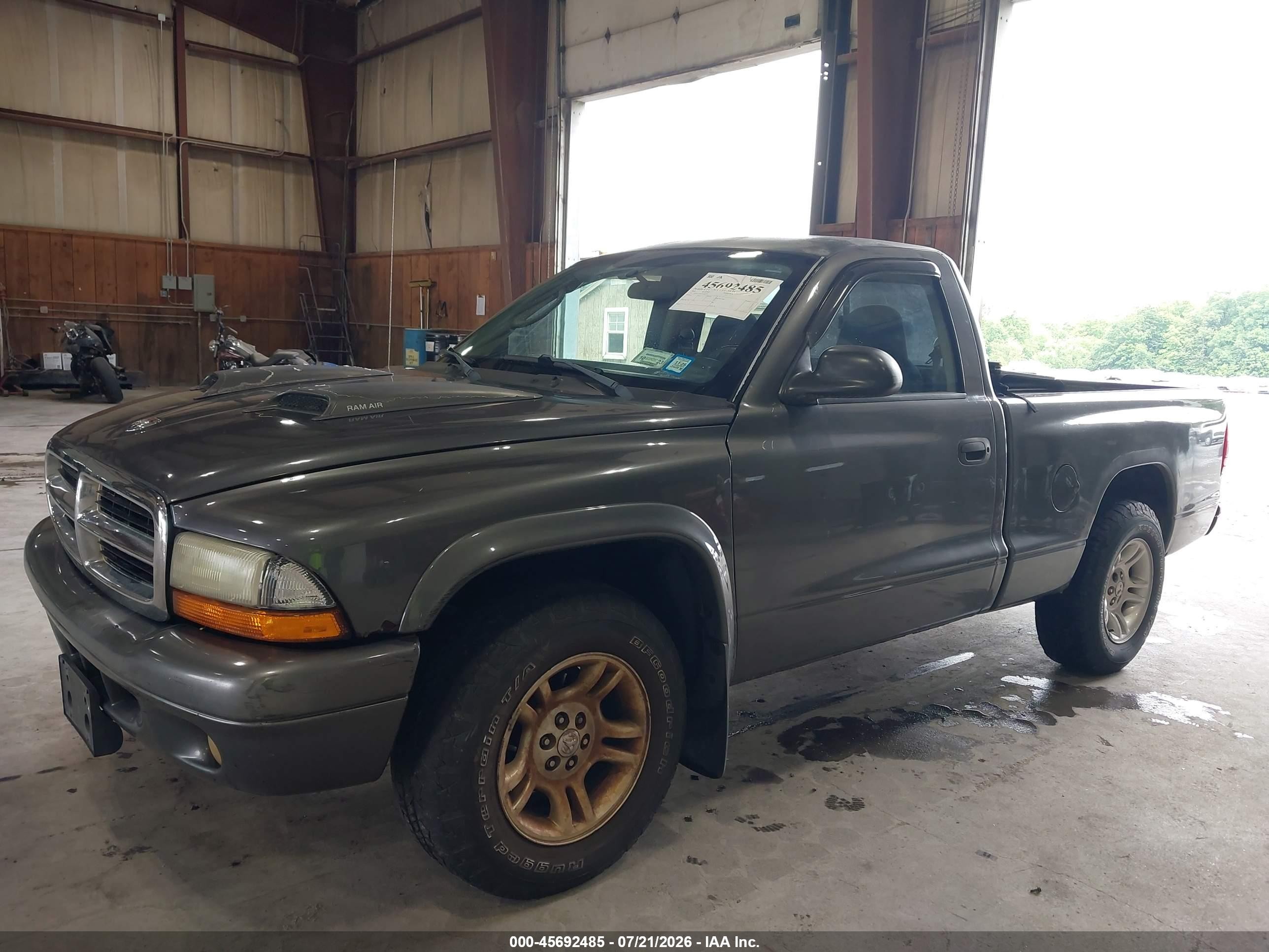 2002 Dodge Dakota   Серый vin: 1B7FL16X62S684149