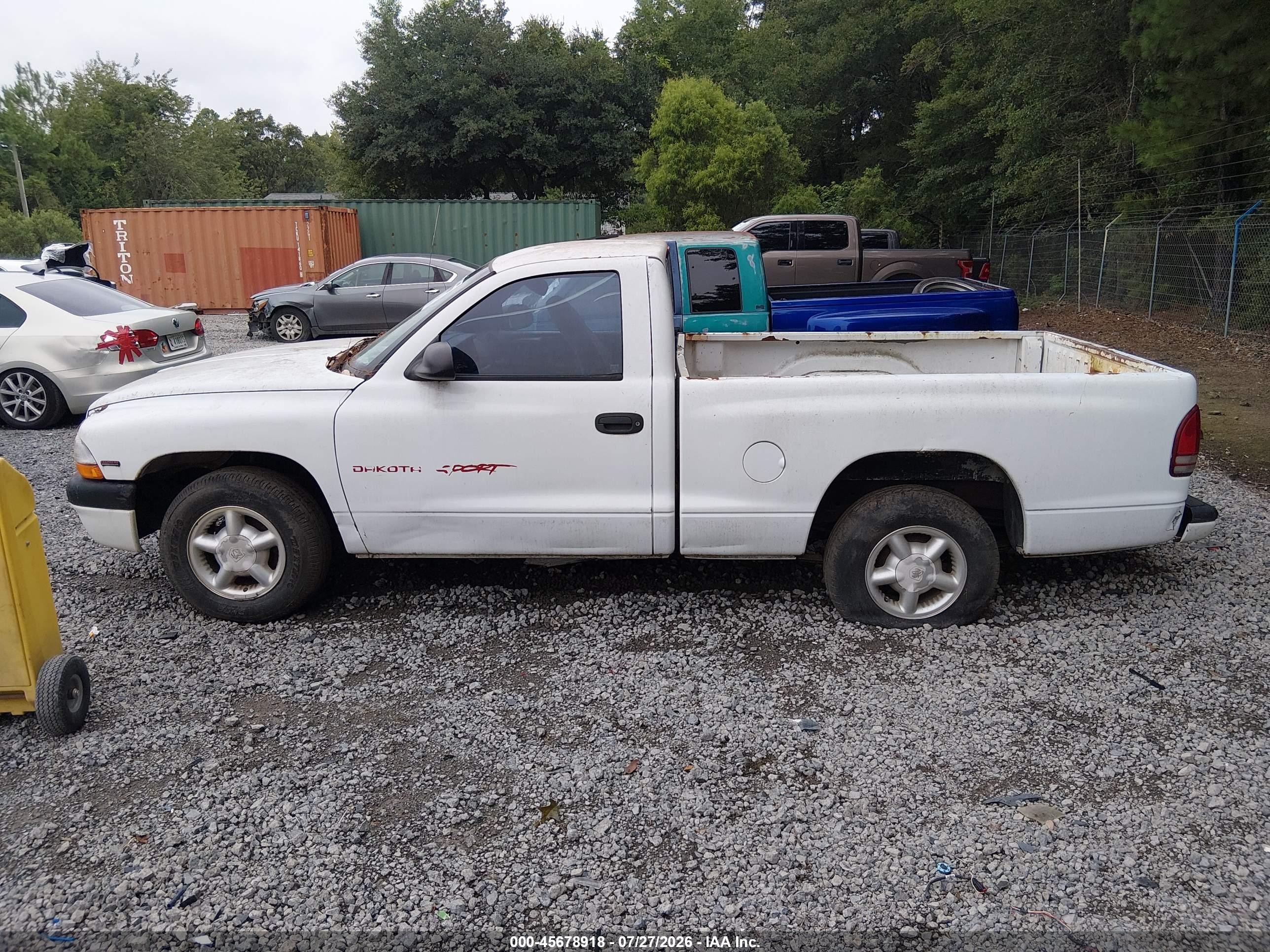 1998 Dodge Dakota Sport Белый vin: 1B7FL26P7WS563996
