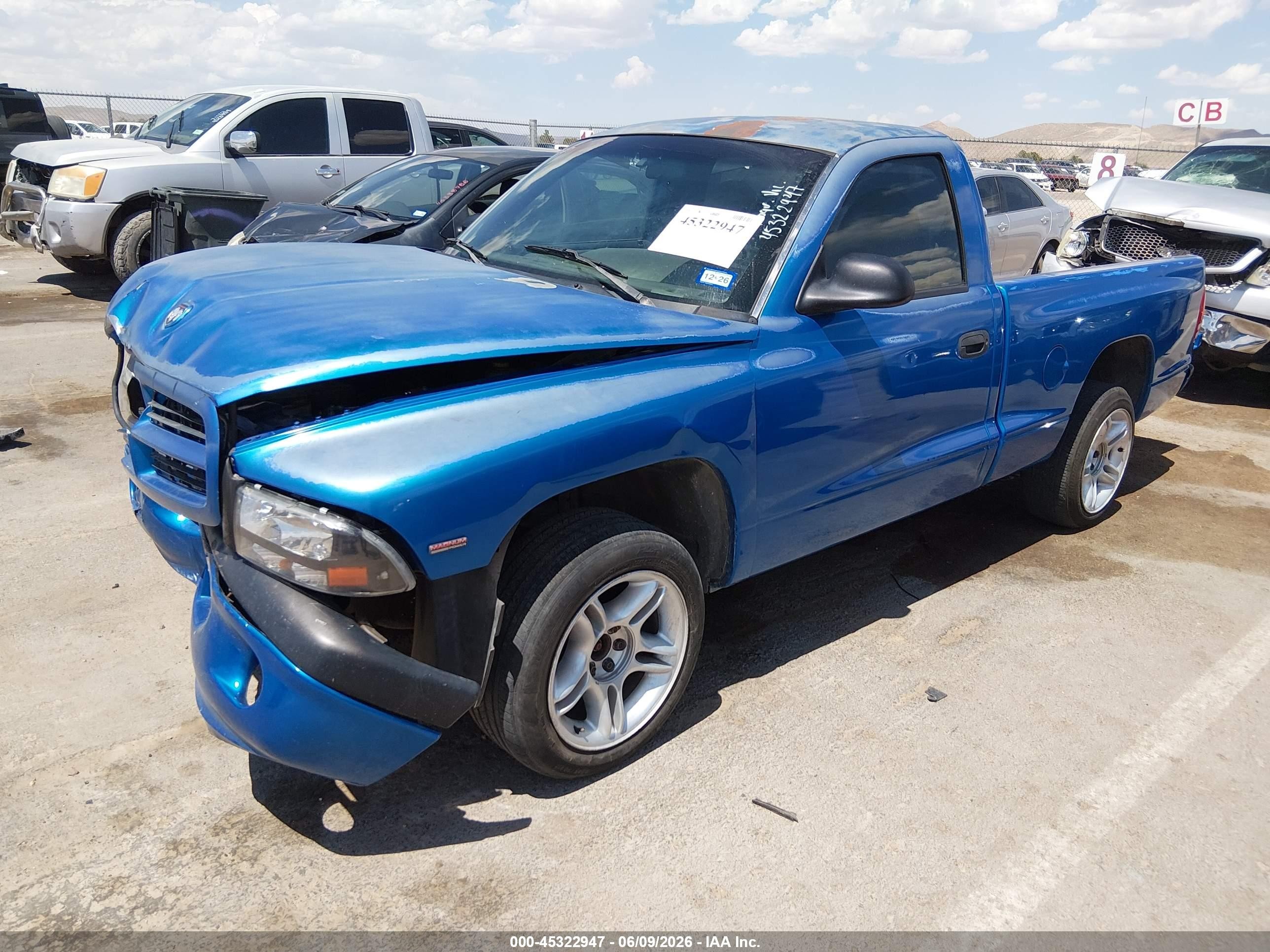 1999 Dodge Dakota Sport Синий vin: 1B7FL26PXXS251625