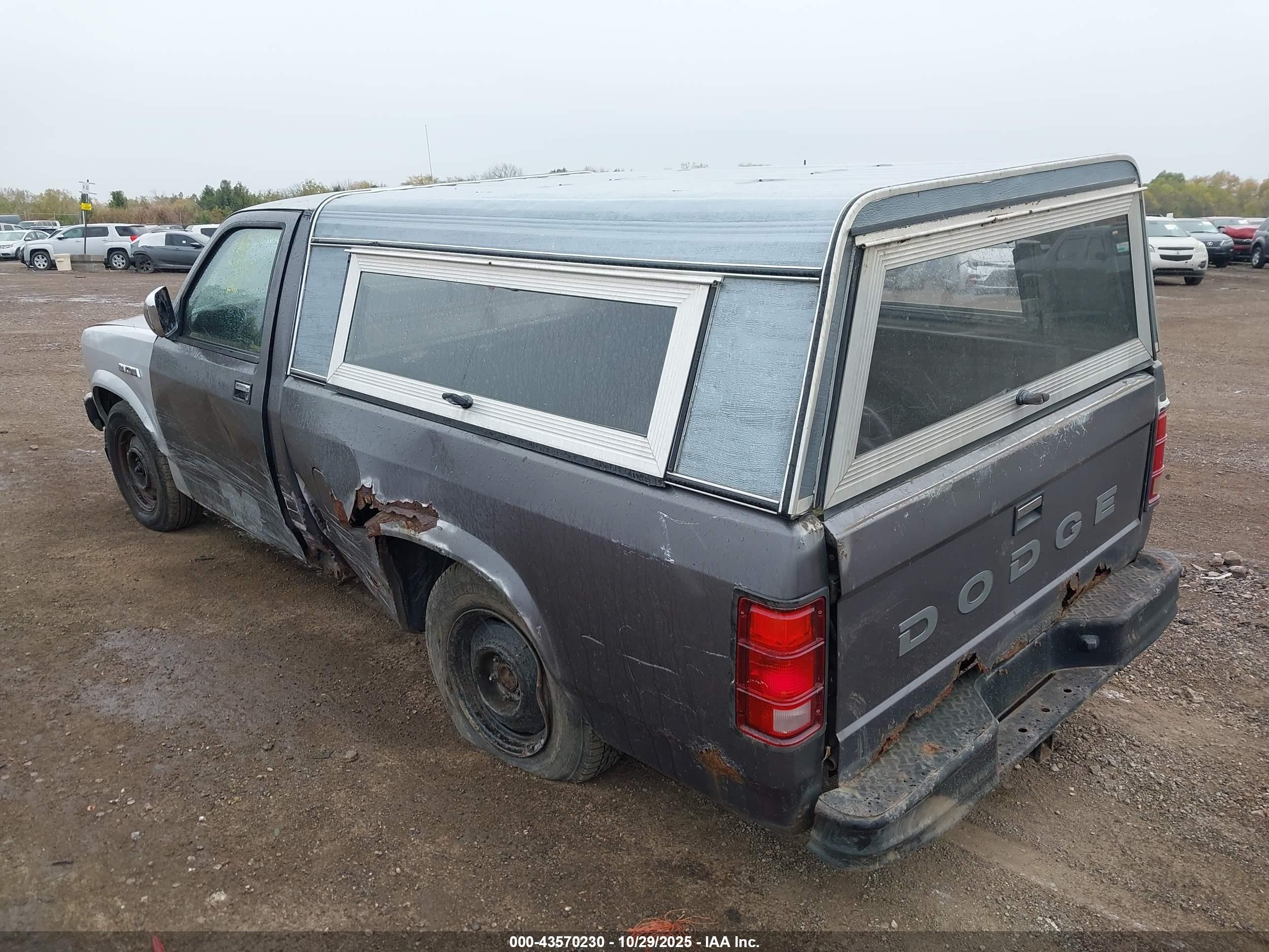 1989 Dodge Dakota   Серый vin: 1B7FL26X0KS138453